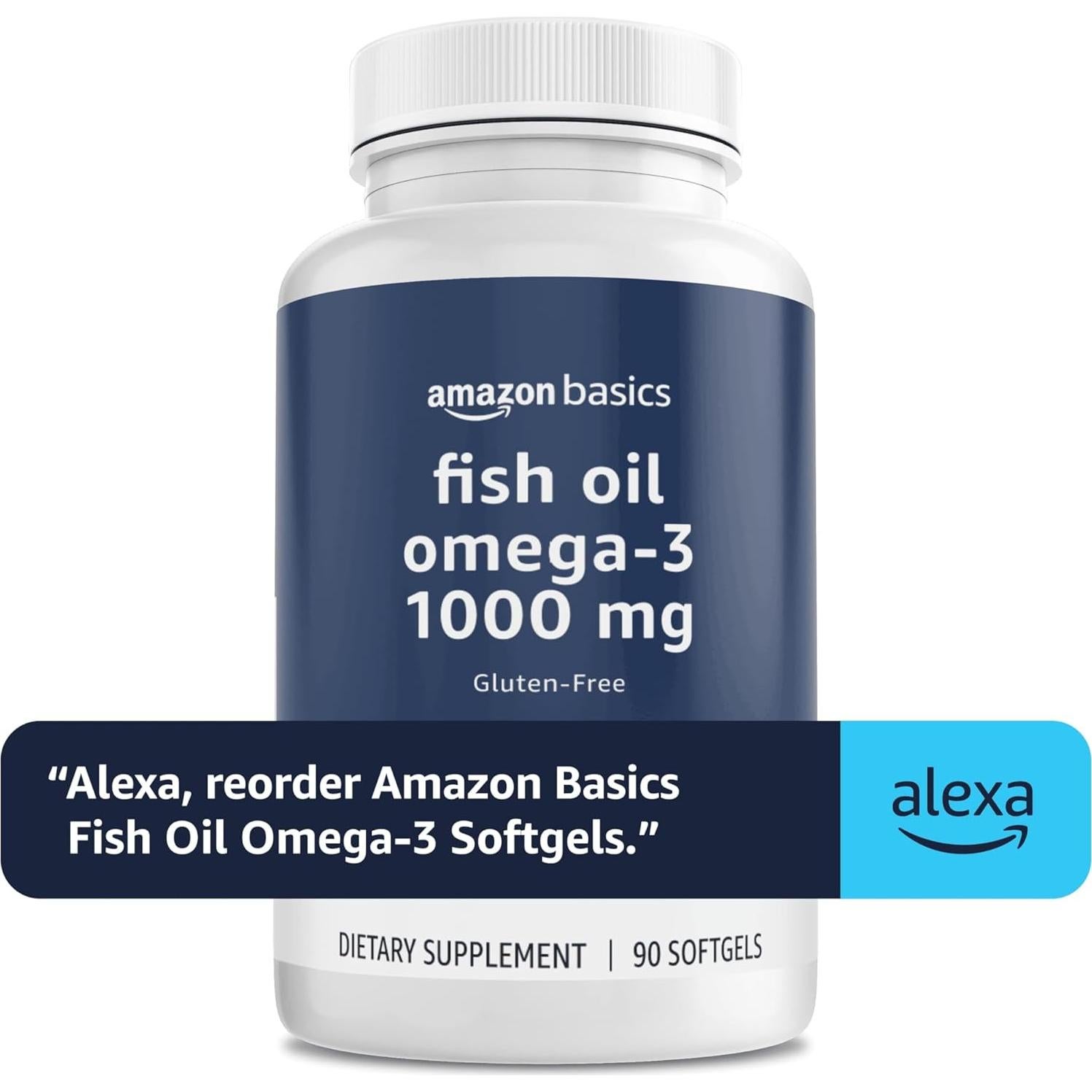 Aceite de Pescado Omega 3 Amazon Basics 1000 mg 90 Cápsulas