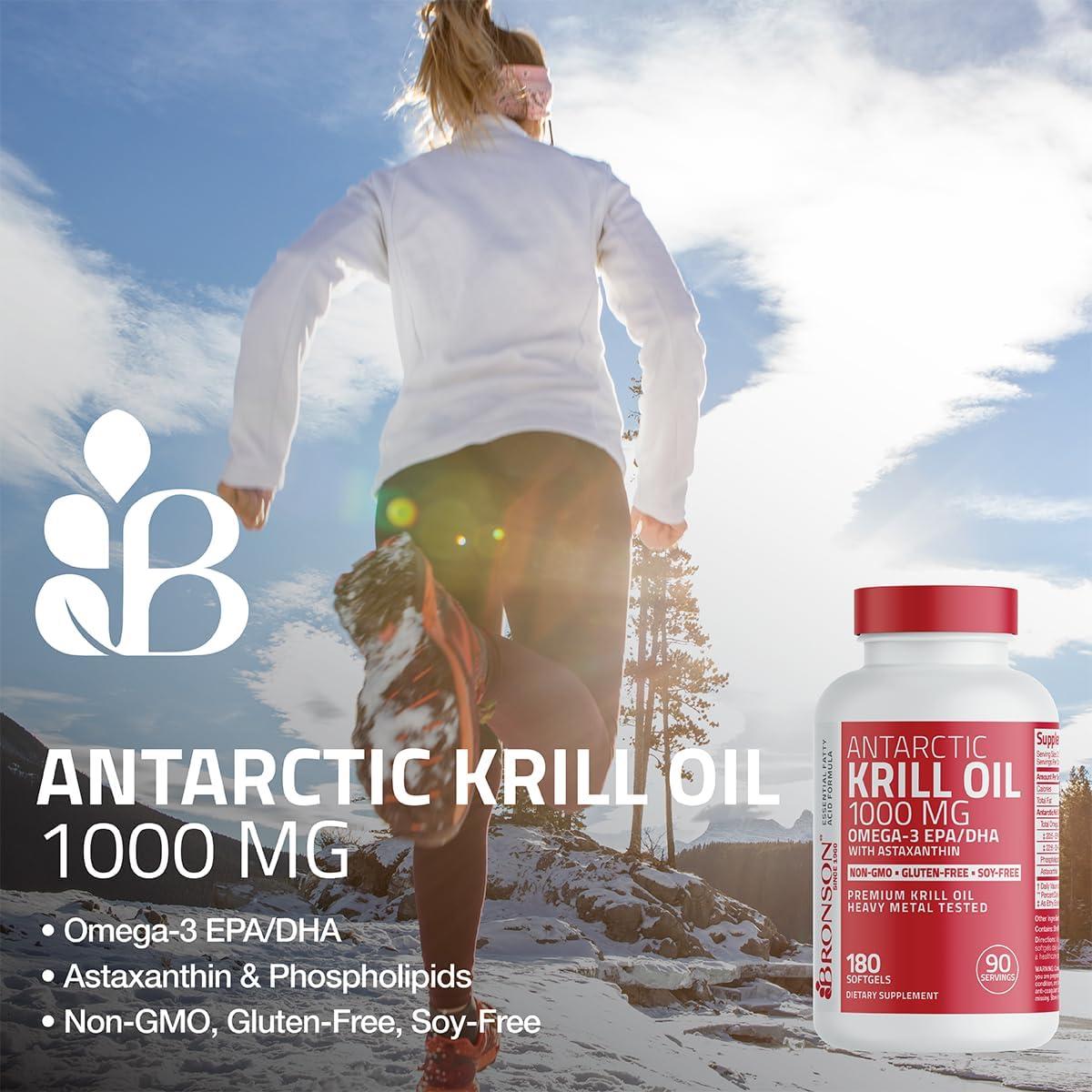 Aceite de Kril Antártico Bronson 1000 mg 120 Cápsulas Blandas