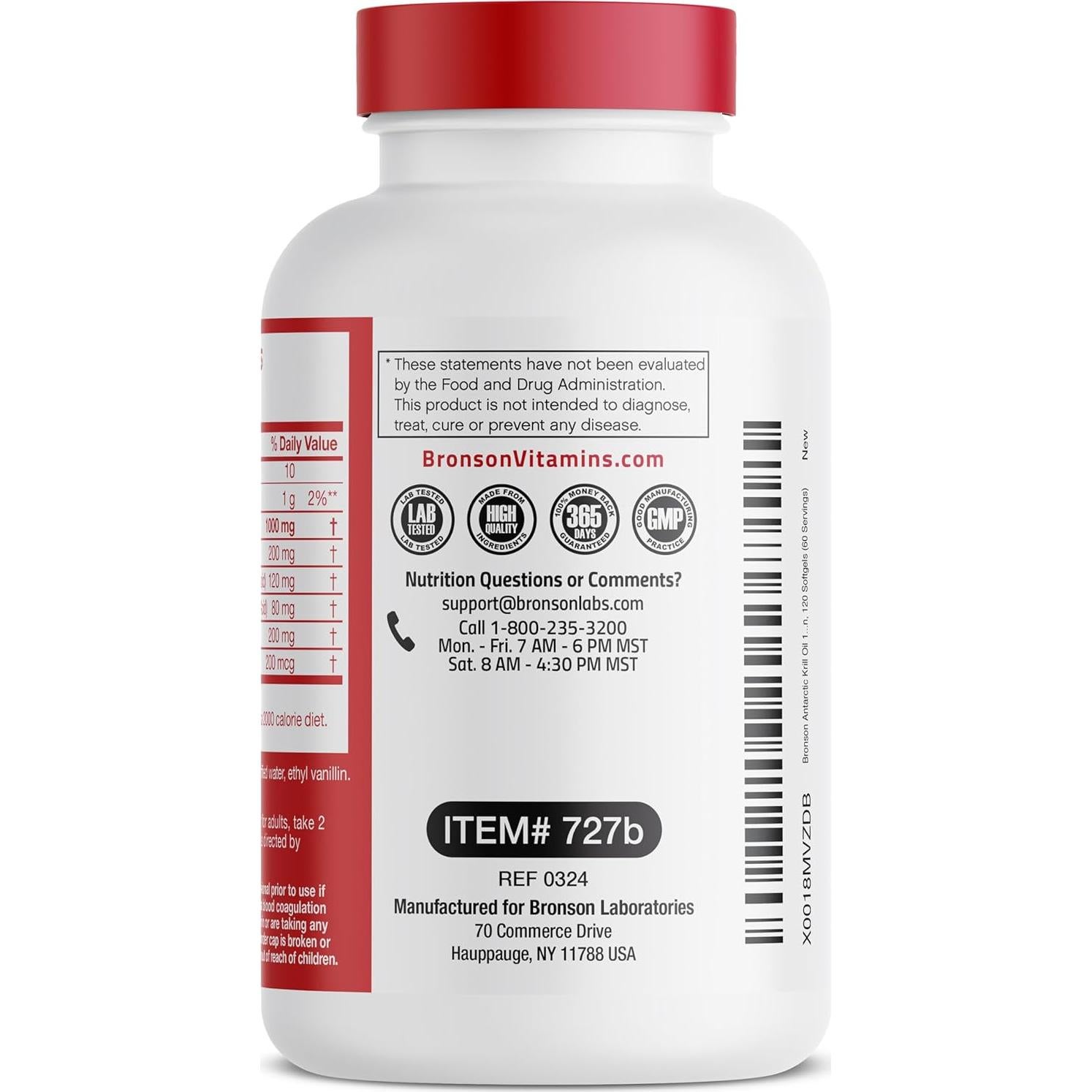 Aceite de Kril Antártico Bronson 1000 mg 120 Cápsulas Blandas