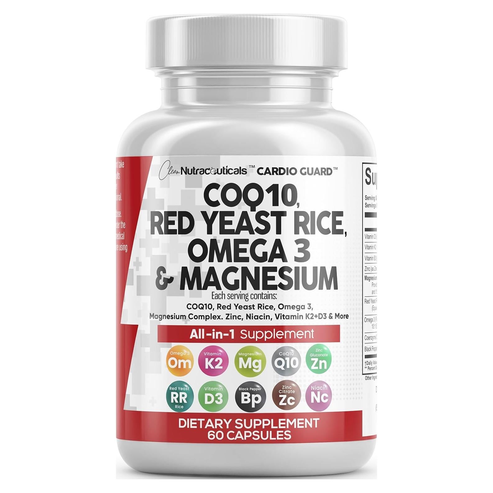 Suplemento Clean Nutraceuticals COQ10 200mg Omega 3 60 Cápsulas