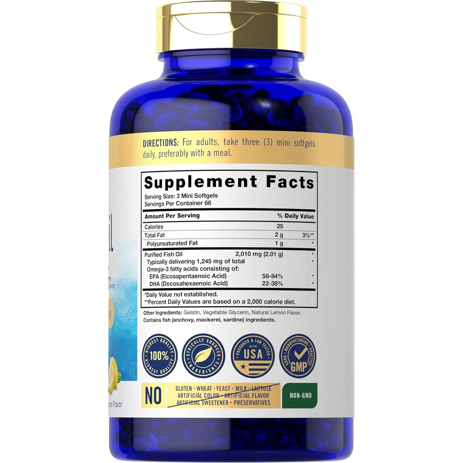 Cápsulas Blandas Omega-3 Carlyle Mini 2010 mg 200 Pastillas