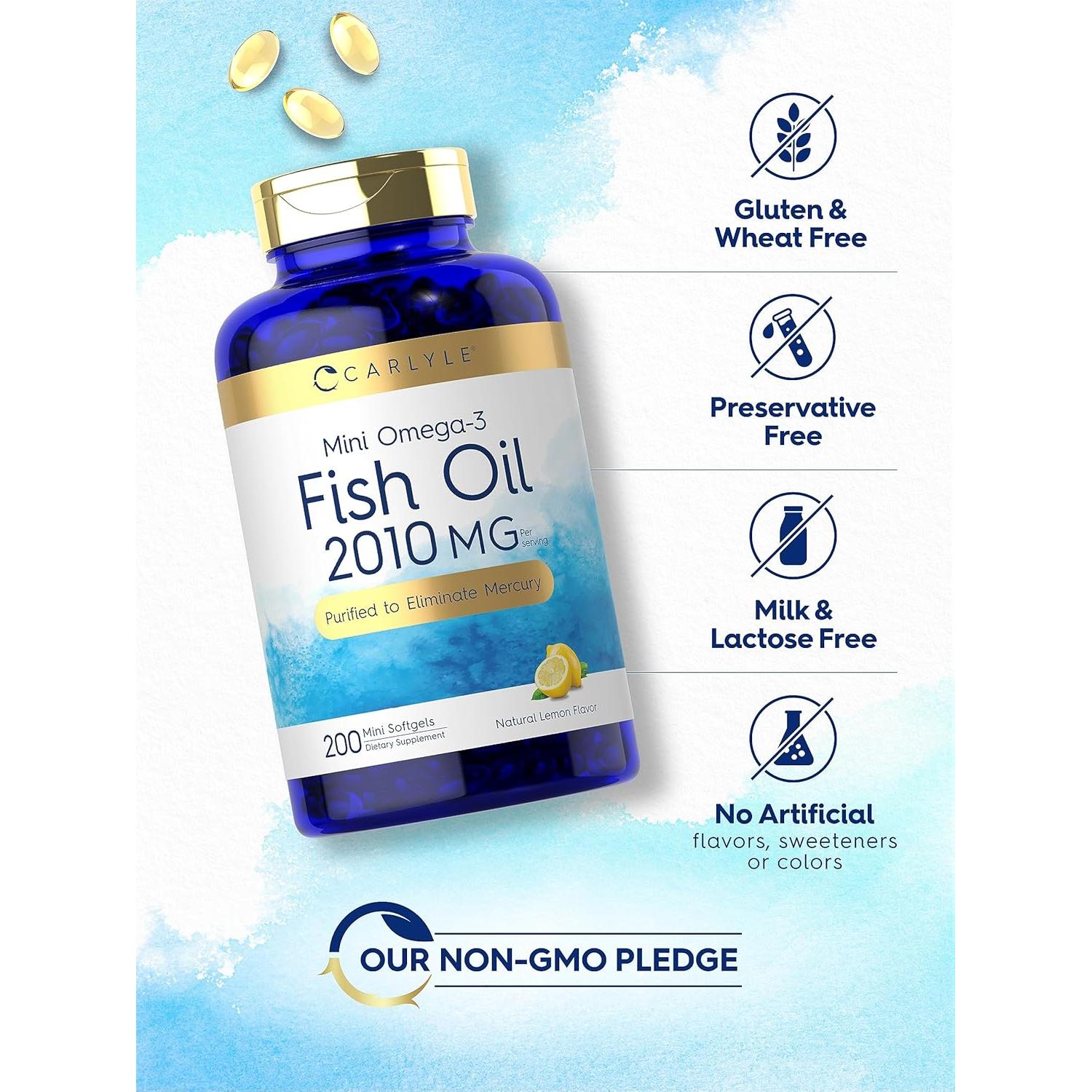 Cápsulas Blandas Omega-3 Carlyle Mini 2010 mg 200 Pastillas