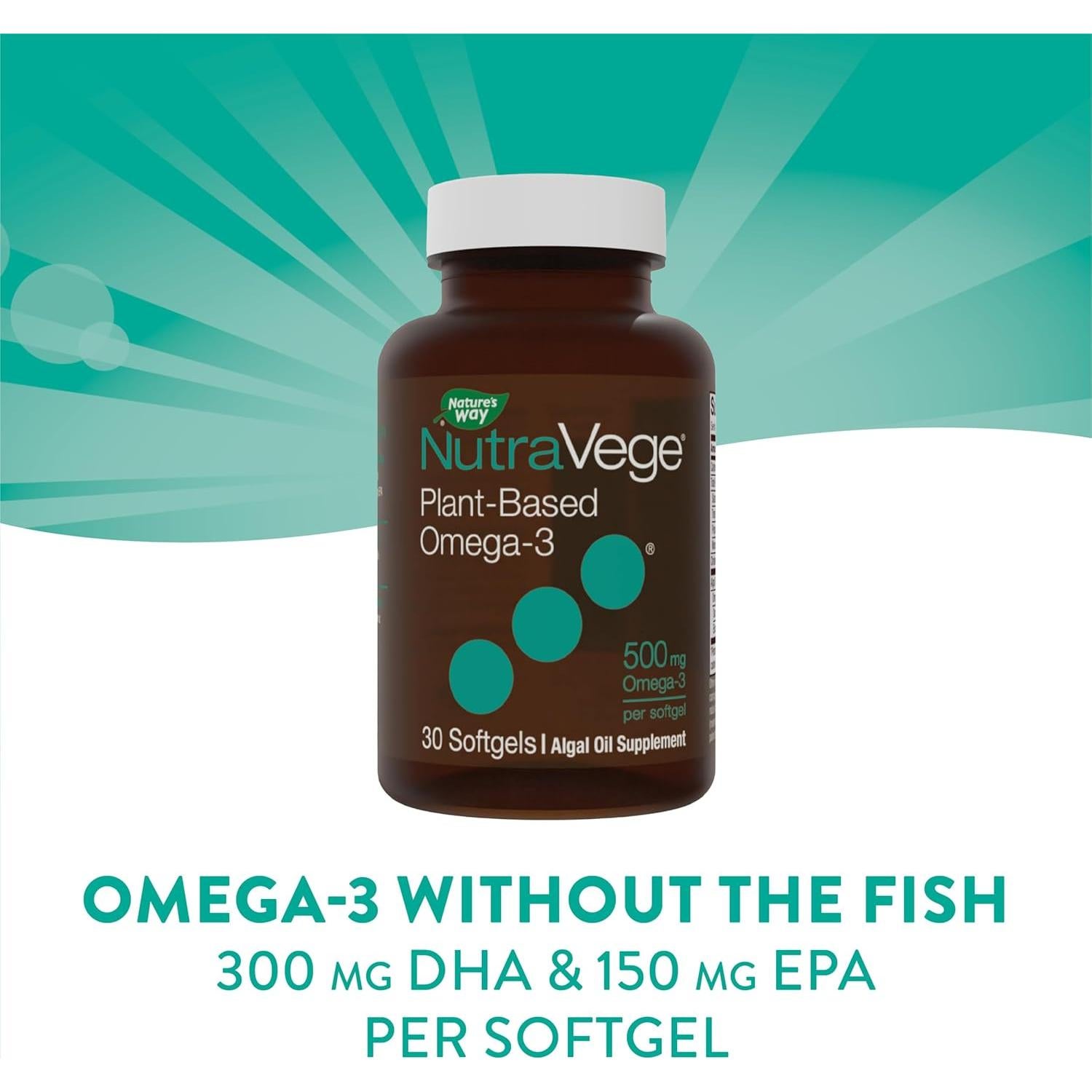Omega-3 Vegano NutraVege Nature's Way 30 Gelatinas 300mg DHA