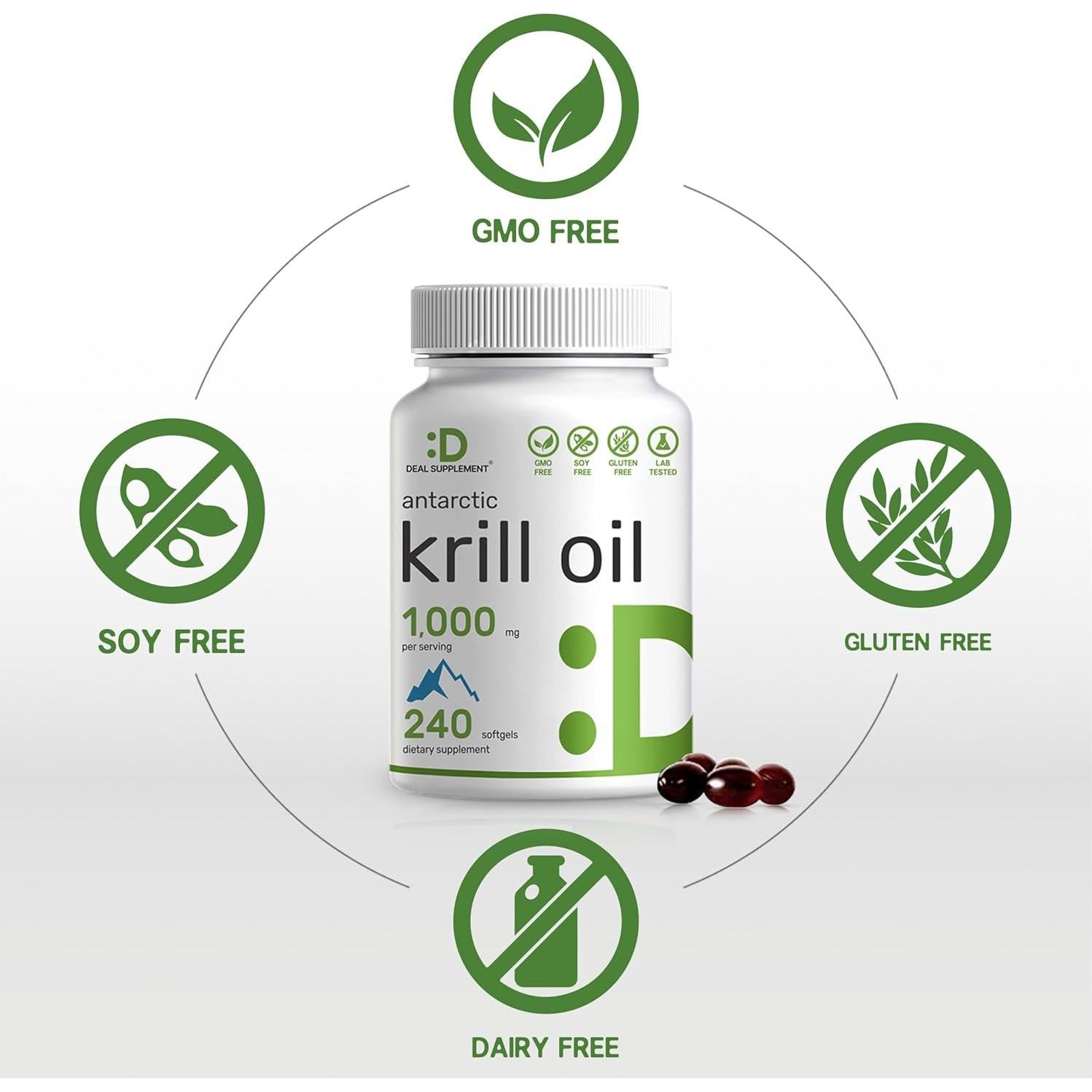 Suplemento Deal Aceite de Kril Antártico 1000mg 240 Cápsulas