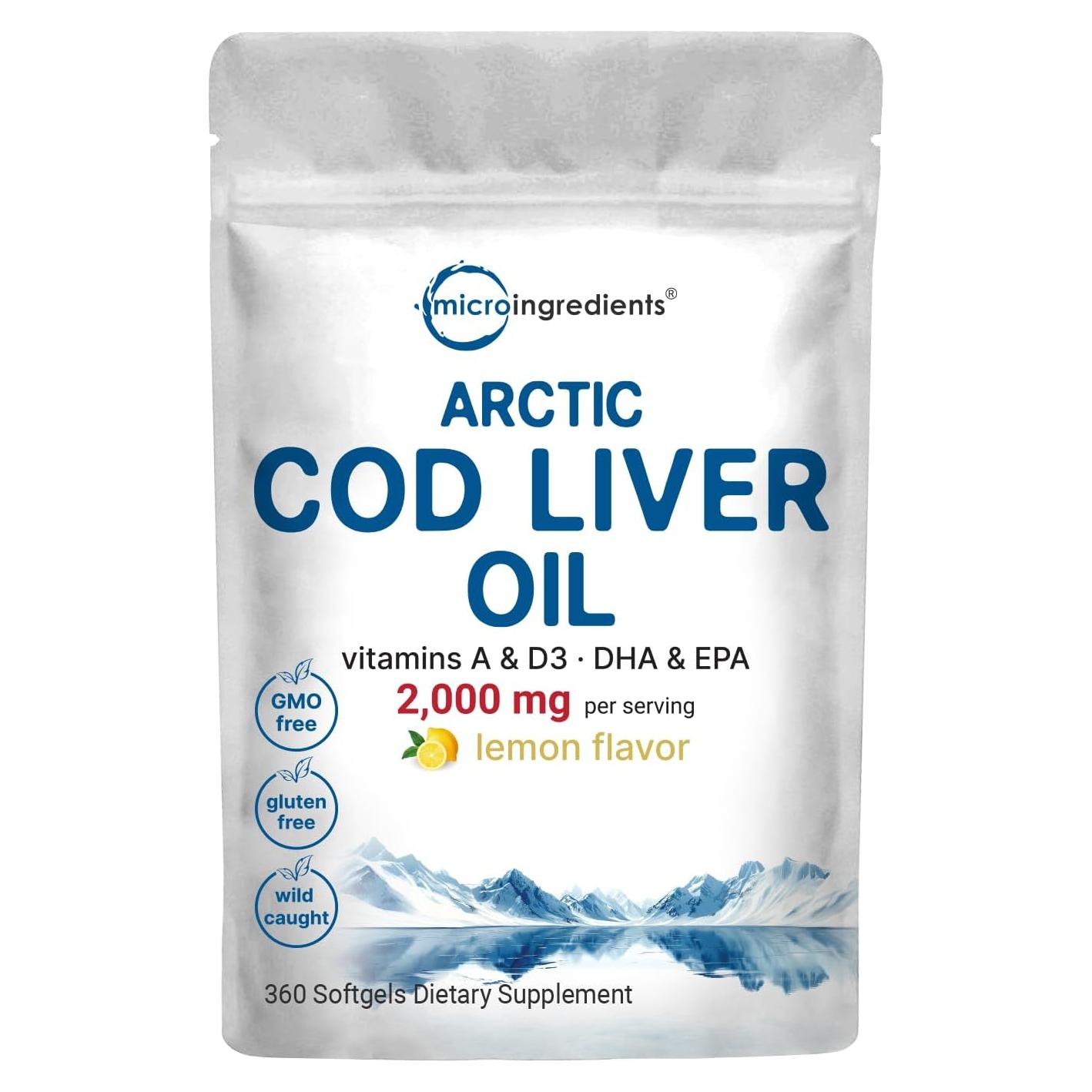 Aceite de Hígado de Bacalao Micro Ingredients 2000mg 360 Gelatinas