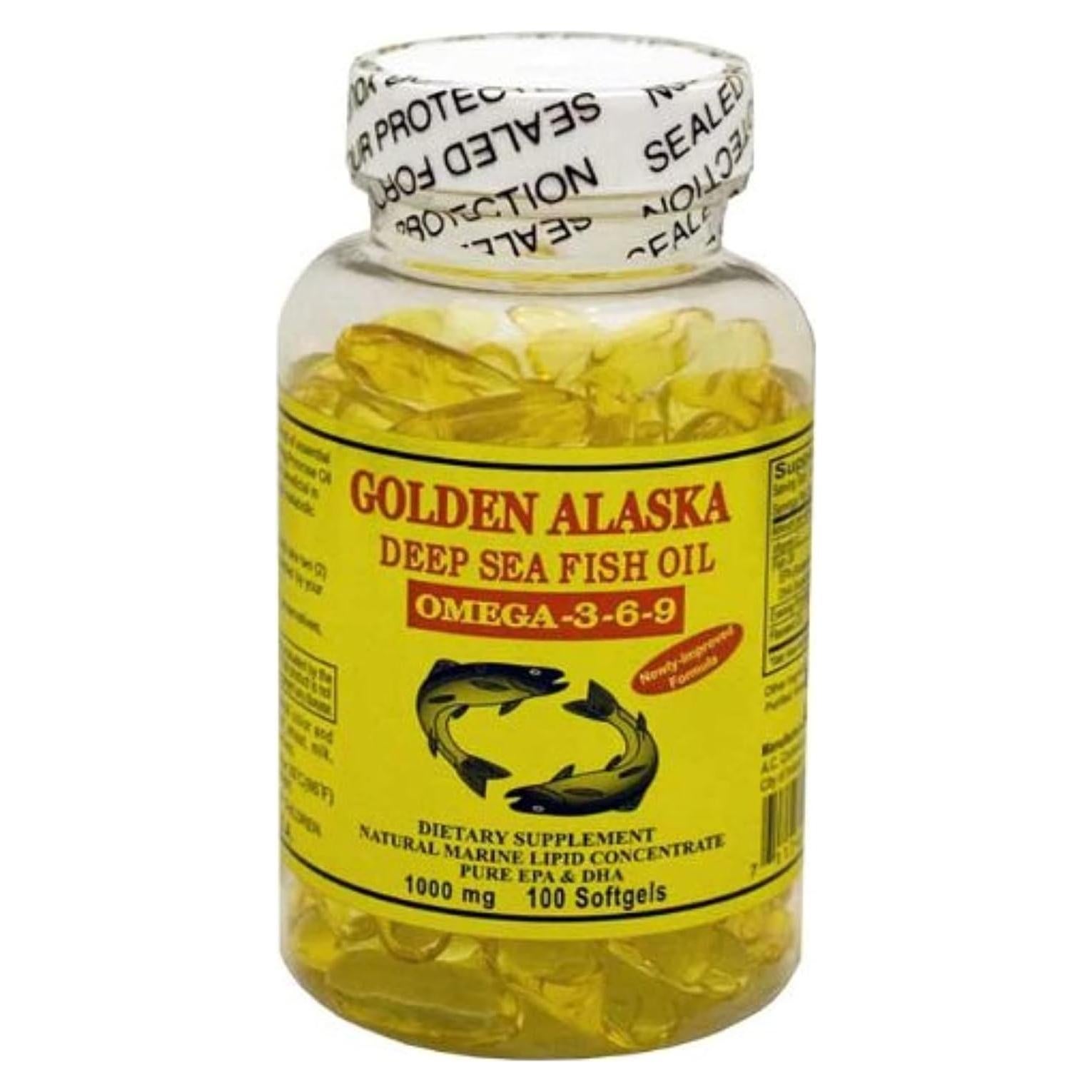 Aceite de Pescado Omega 3-6-9 Alaska Dorado 1000mg 100 Cápsulas