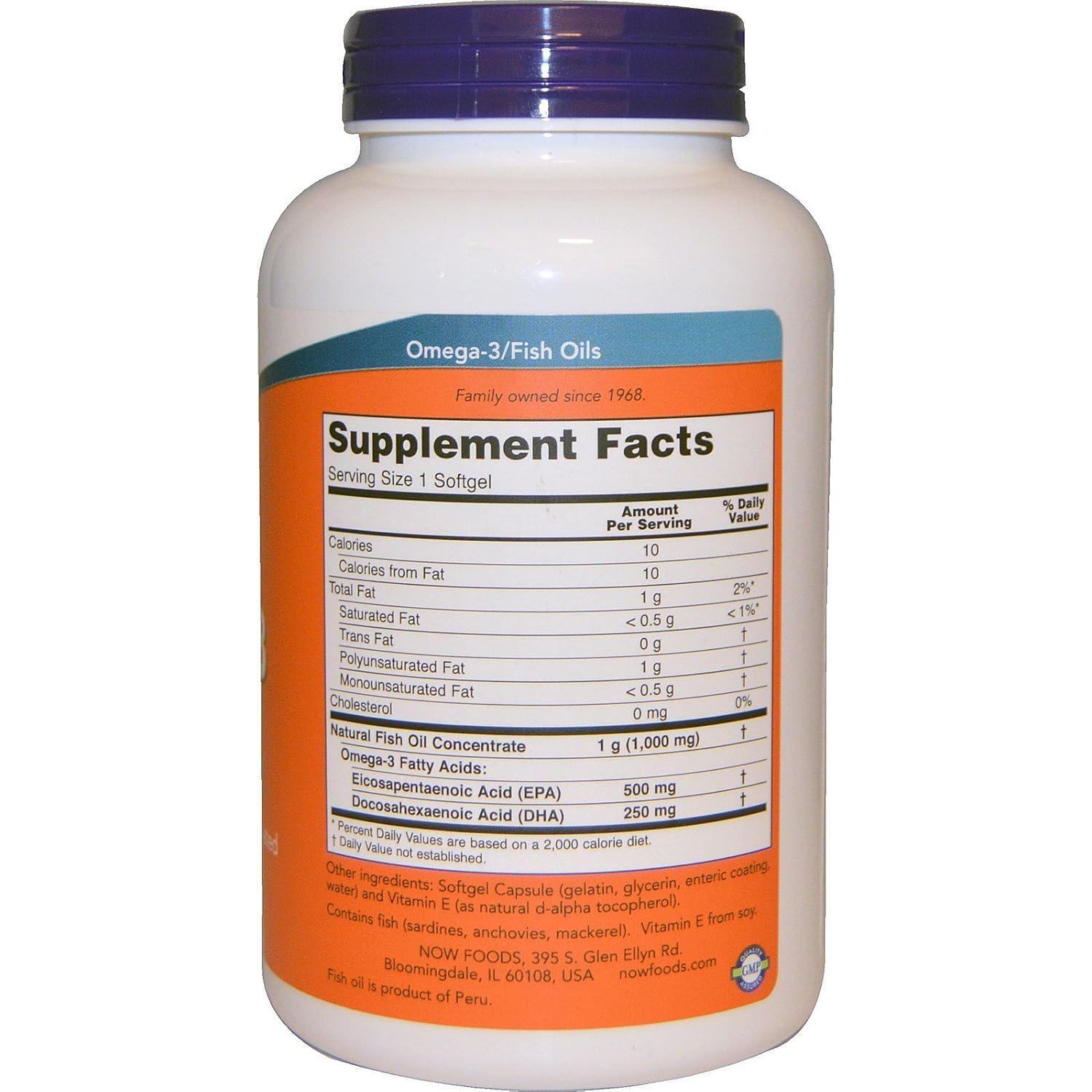 Suplemento Omega-3 Now Foods 180 Softgels 1.05kg