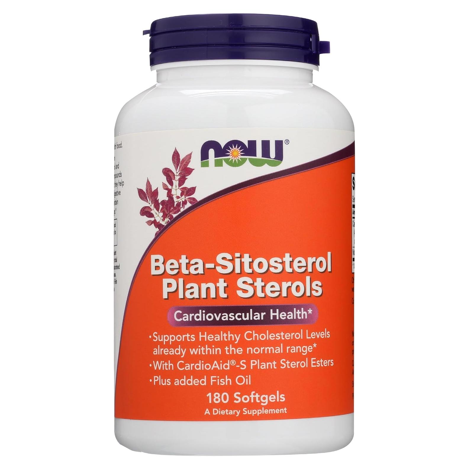 NOW FOODS Beta-Sitosterol 1000mg con Aceite de Pescado 180 Cápsulas