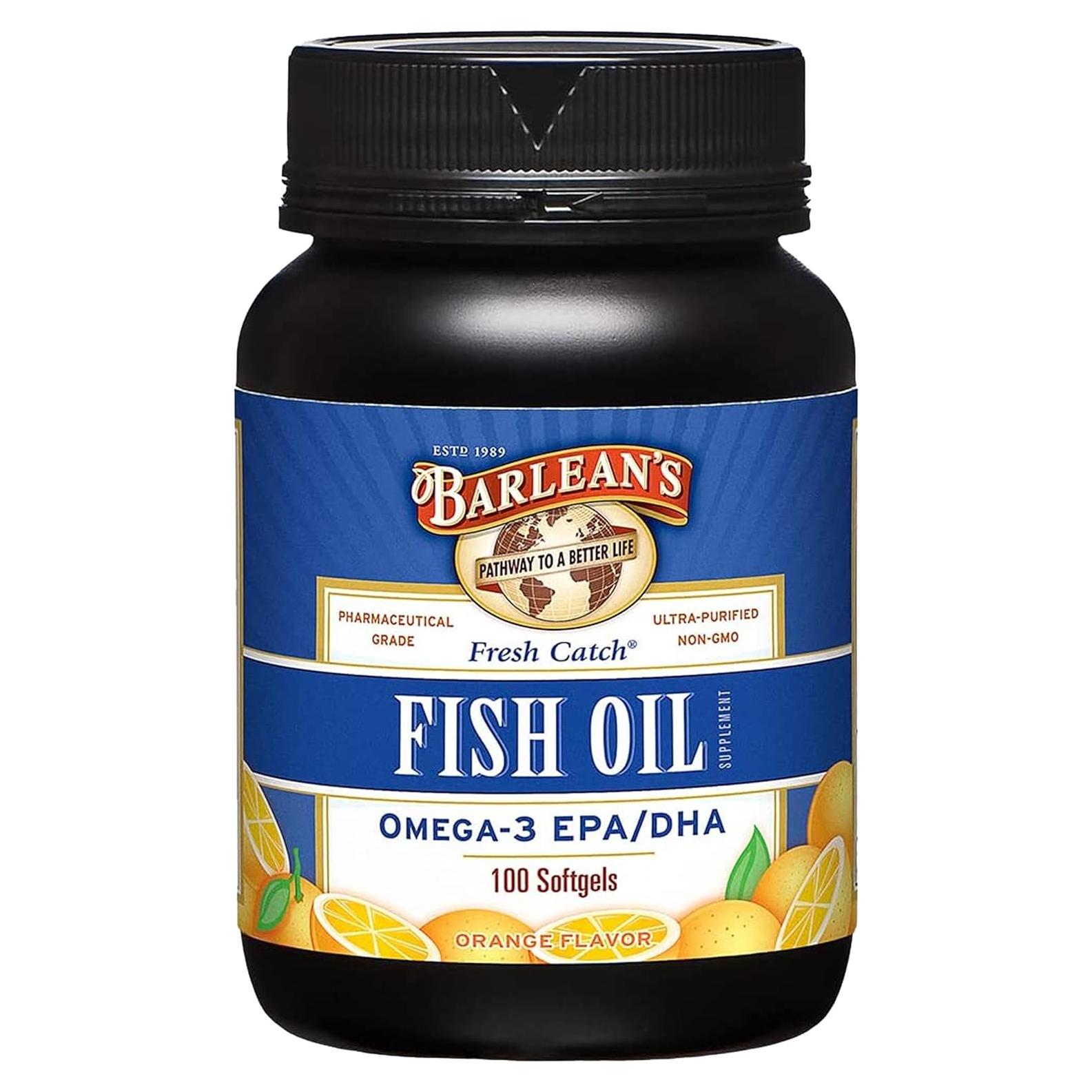 Suplemento Omega 3 Barlean's 1000mg 100 Cápsulas Blandas Naranja