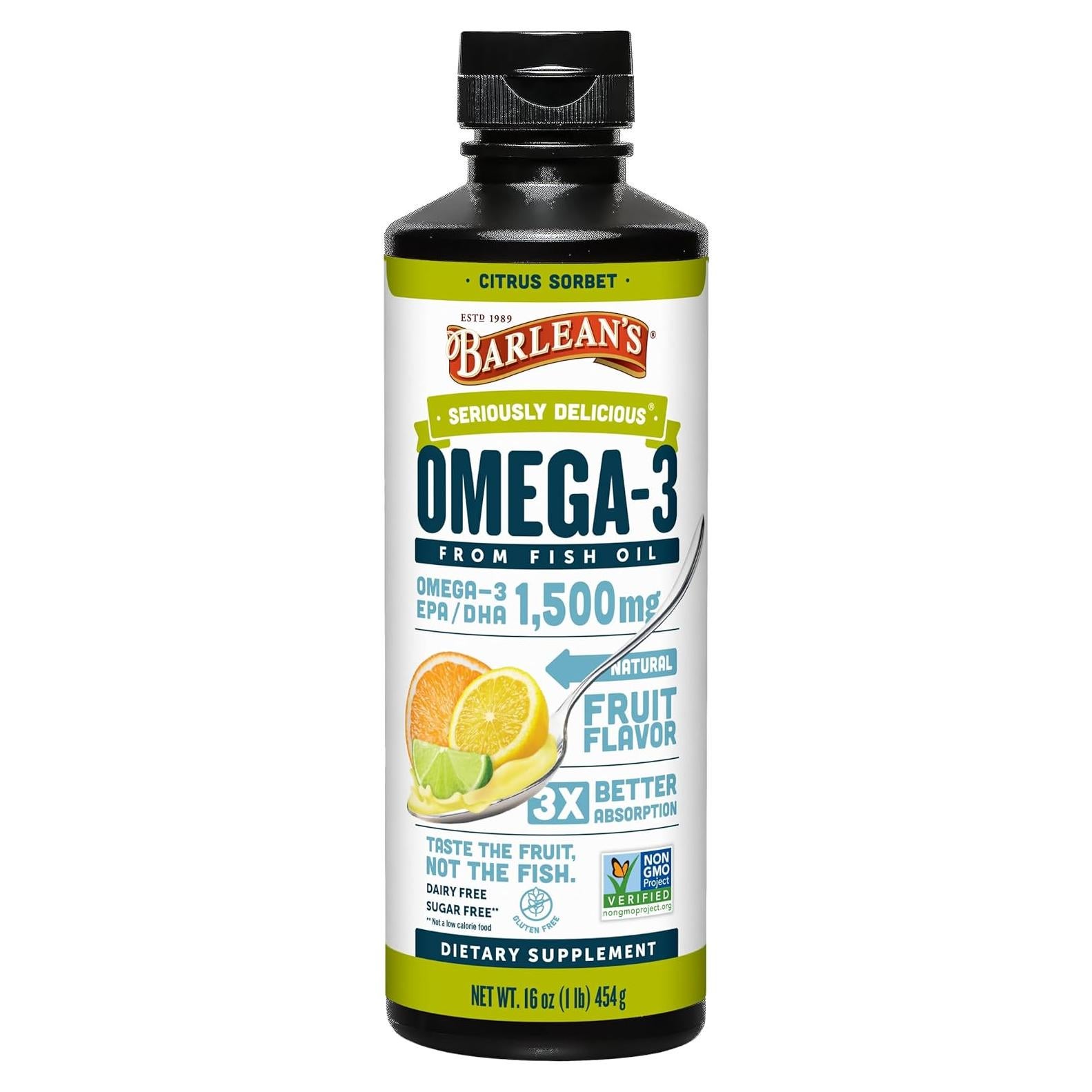 Suplemento Líquido Omega 3 Barlean's 1500mg EPA/DHA 473ml