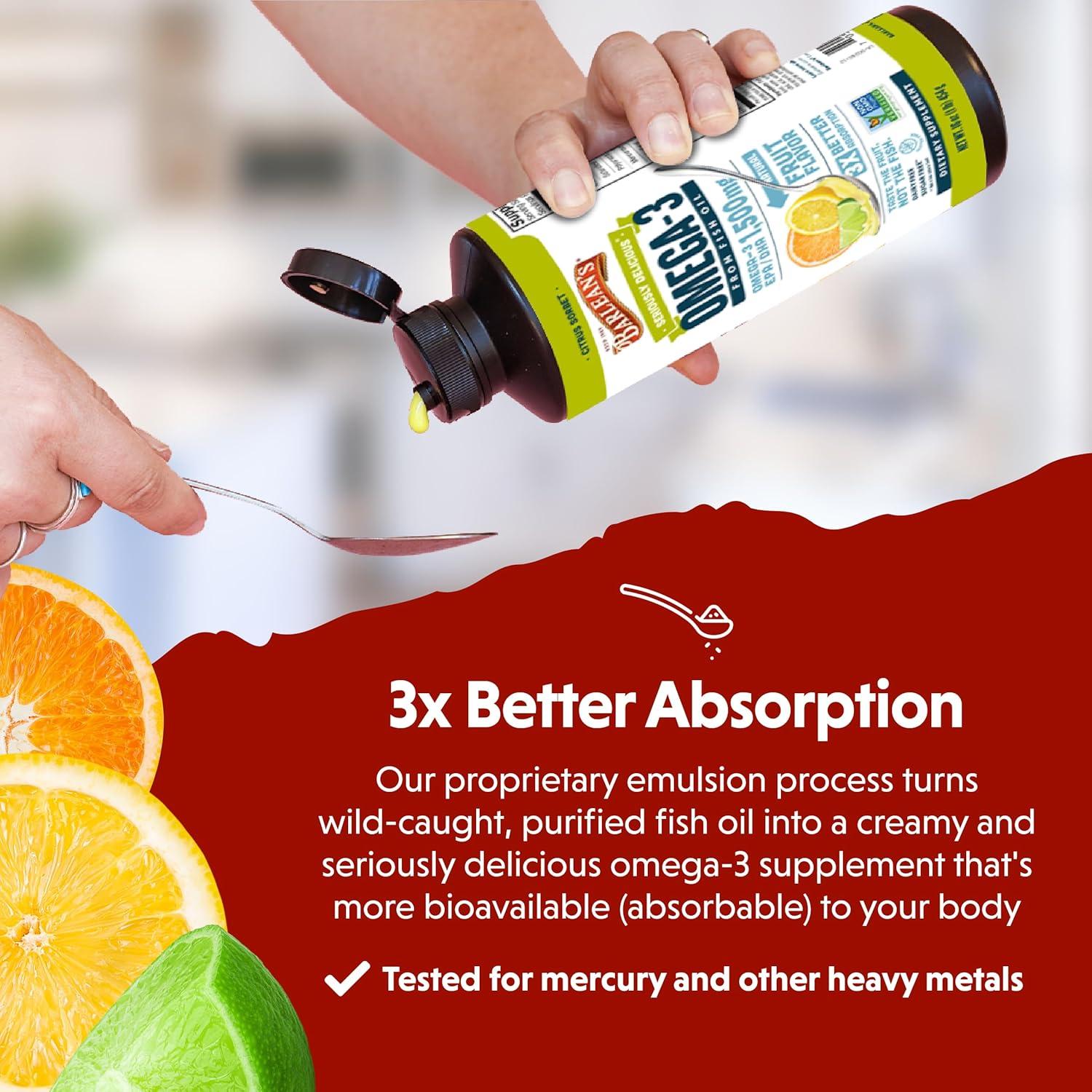 Suplemento Líquido Omega 3 Barlean's 1500mg EPA/DHA 473ml