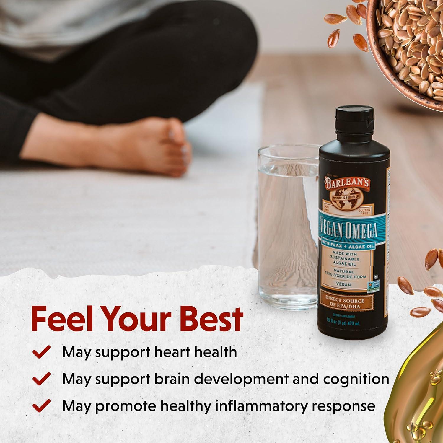 Aceite de Linaza y Algas Omega 3 Barlean's 473 ml Vegano