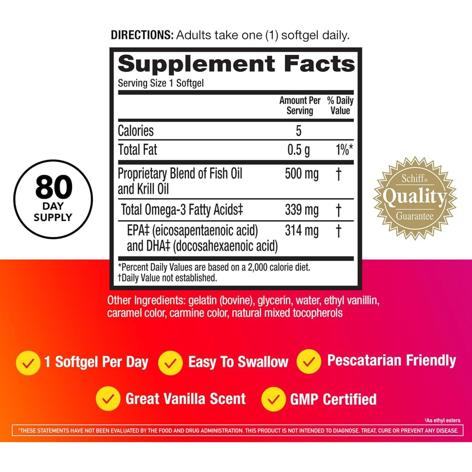 Suplemento Omega-3 Megared 500mg 80 Cápsulas Blandas
