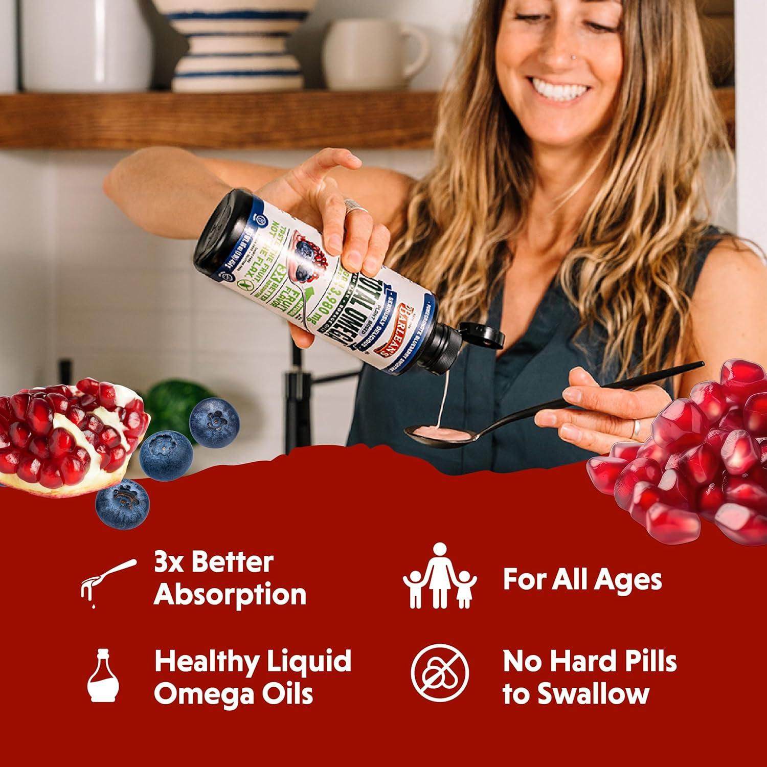 Suplemento Omega 3 Vegano Barlean 473 ml - Aceite de Algas y Lino