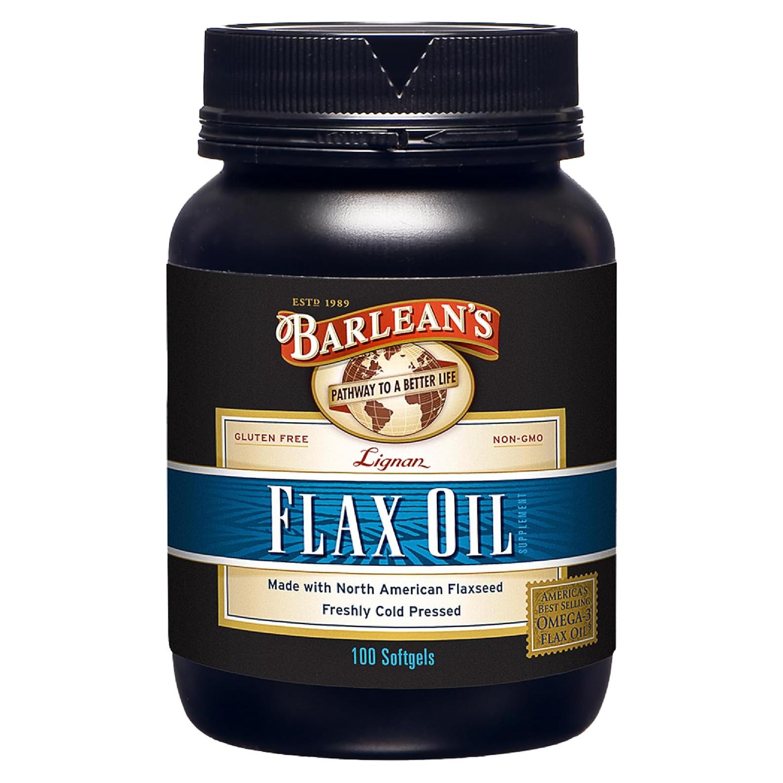 Aceite de Semilla de Lino Lignan Barlean's 100 Softgels 1650mg Omega-3