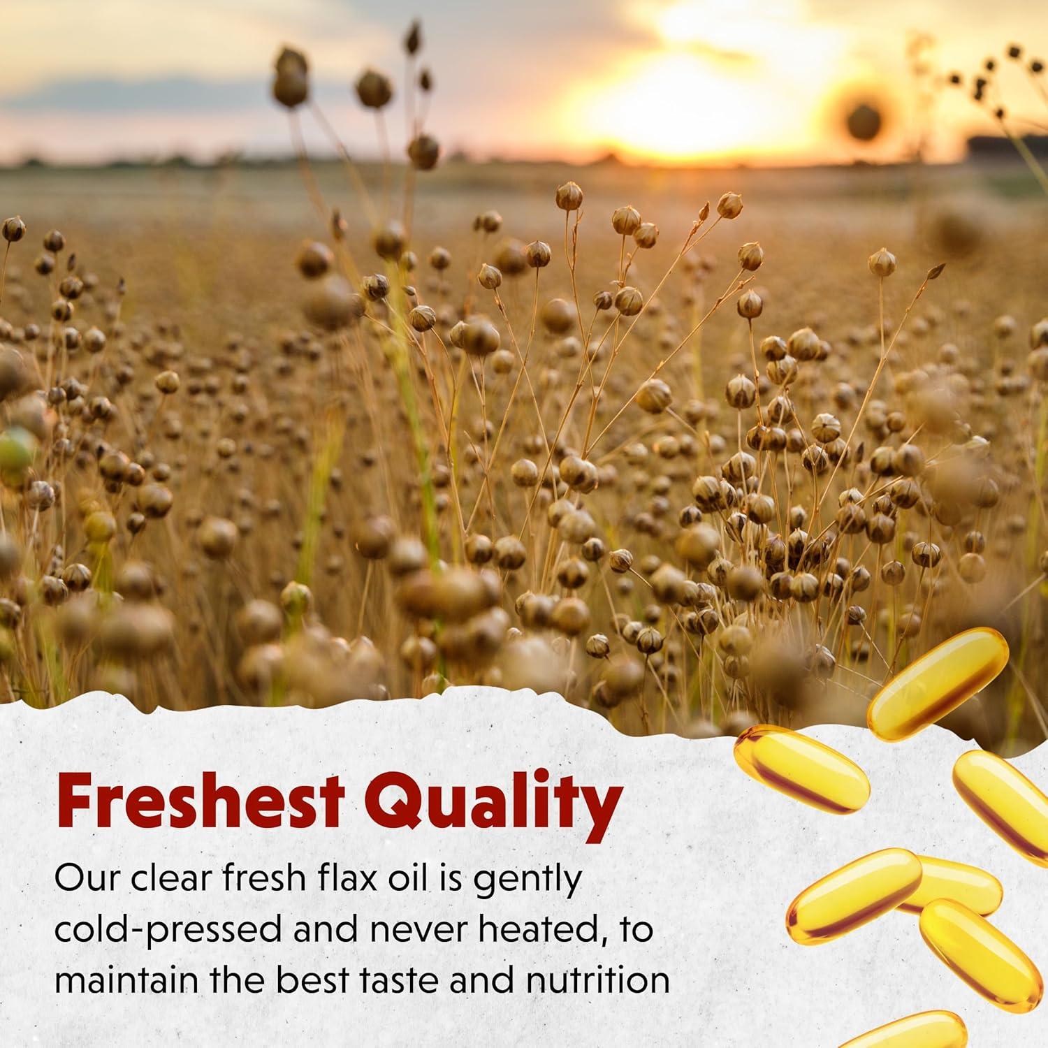 Aceite de Semilla de Lino Barlean's 100 Softgels 1650mg Omega-3 ALA