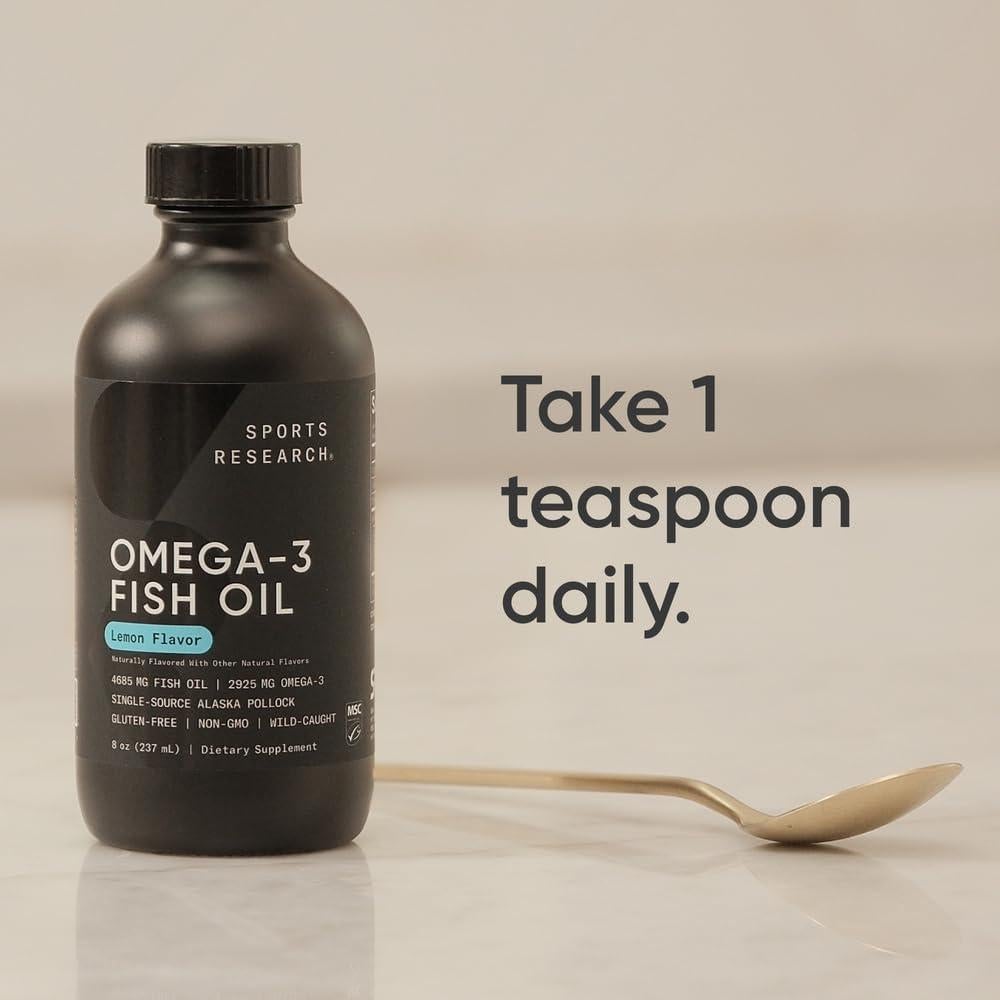 Aceite de Pescado Omega-3 Sports Research 4685mg Limón 240ml