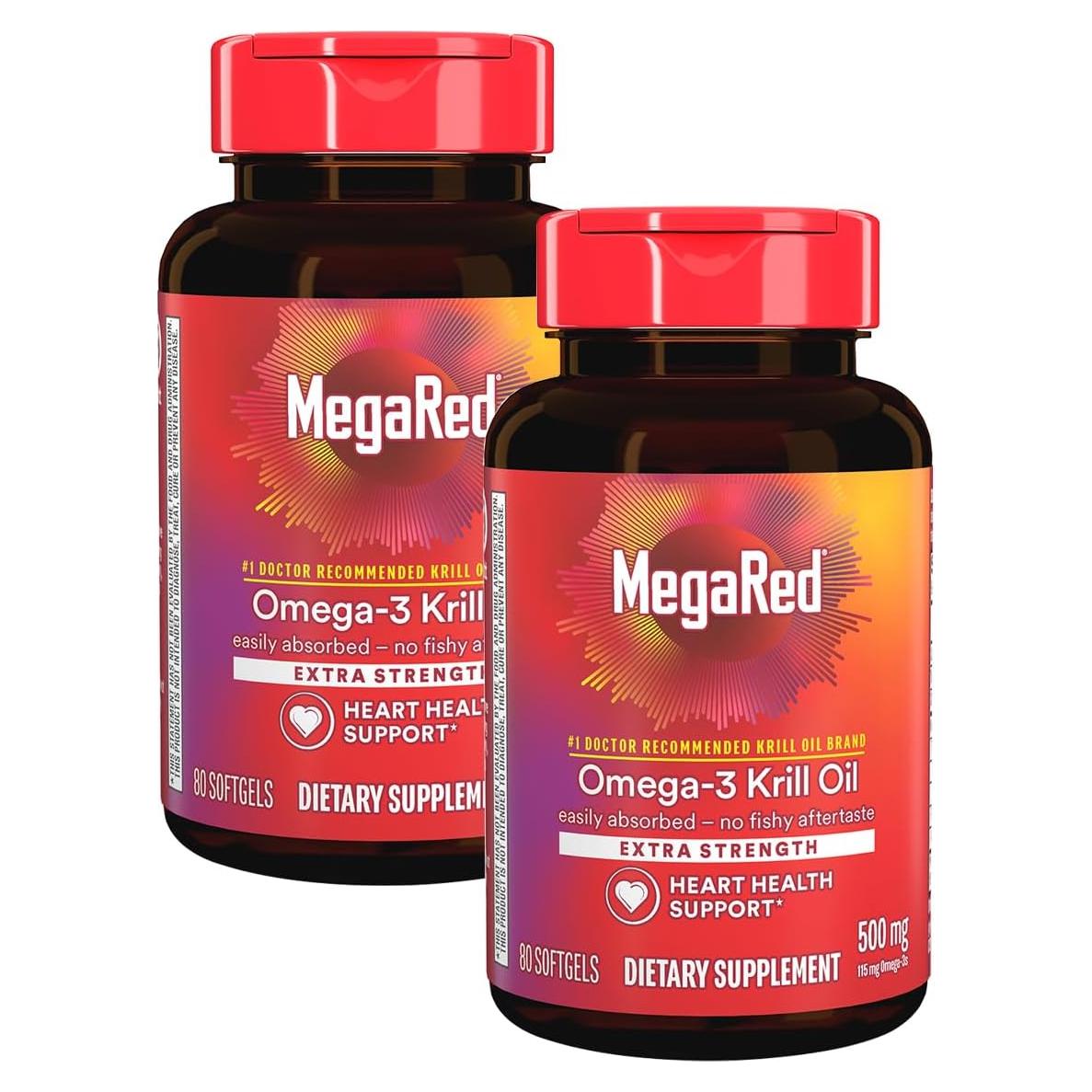 Suplemento Aceite de Krill MegaRed 500mg Omega-3 80 Cápsulas
