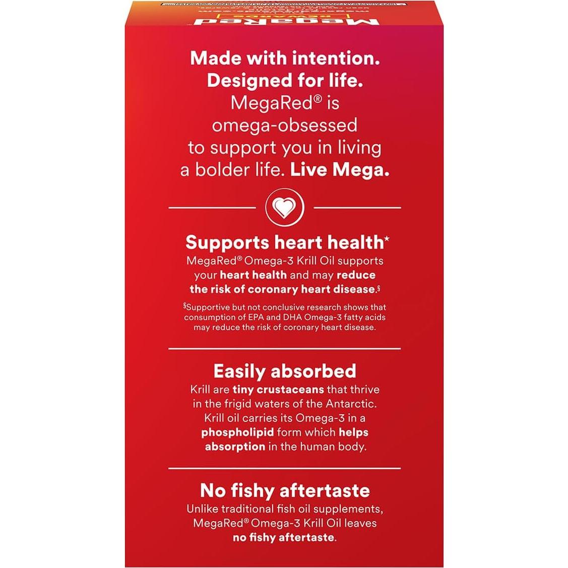 Suplemento Aceite de Krill MegaRed 500mg Omega-3 80 Cápsulas
