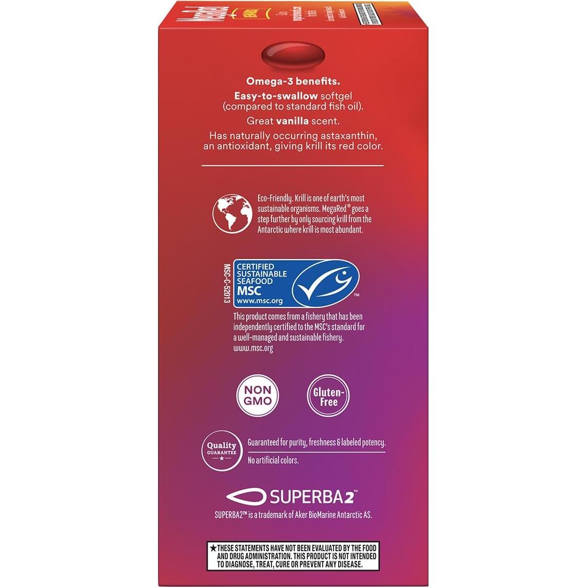 Suplemento Aceite de Krill MegaRed 500mg Omega-3 80 Cápsulas