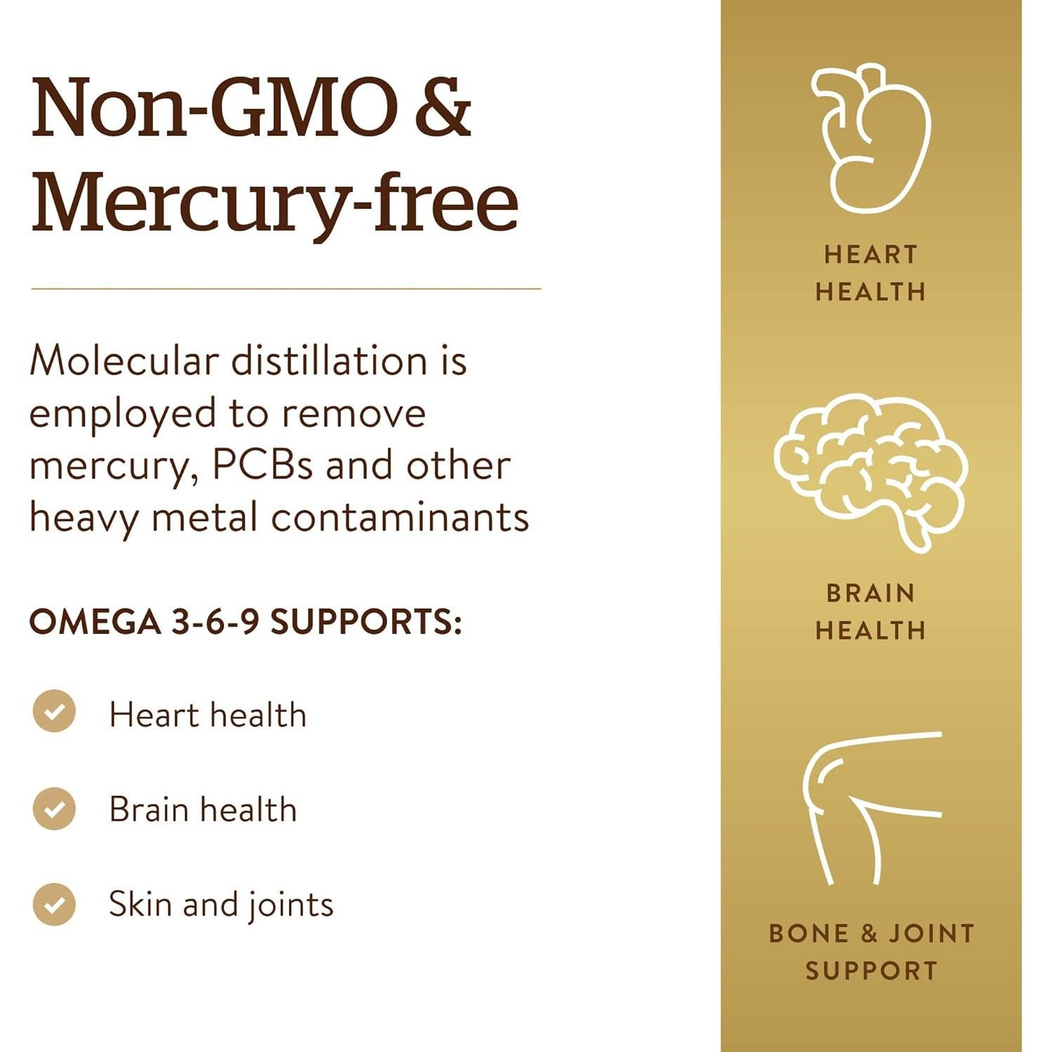 Suplemento Omega 3-6-9 Solgar 1300 mg 120 Softgels