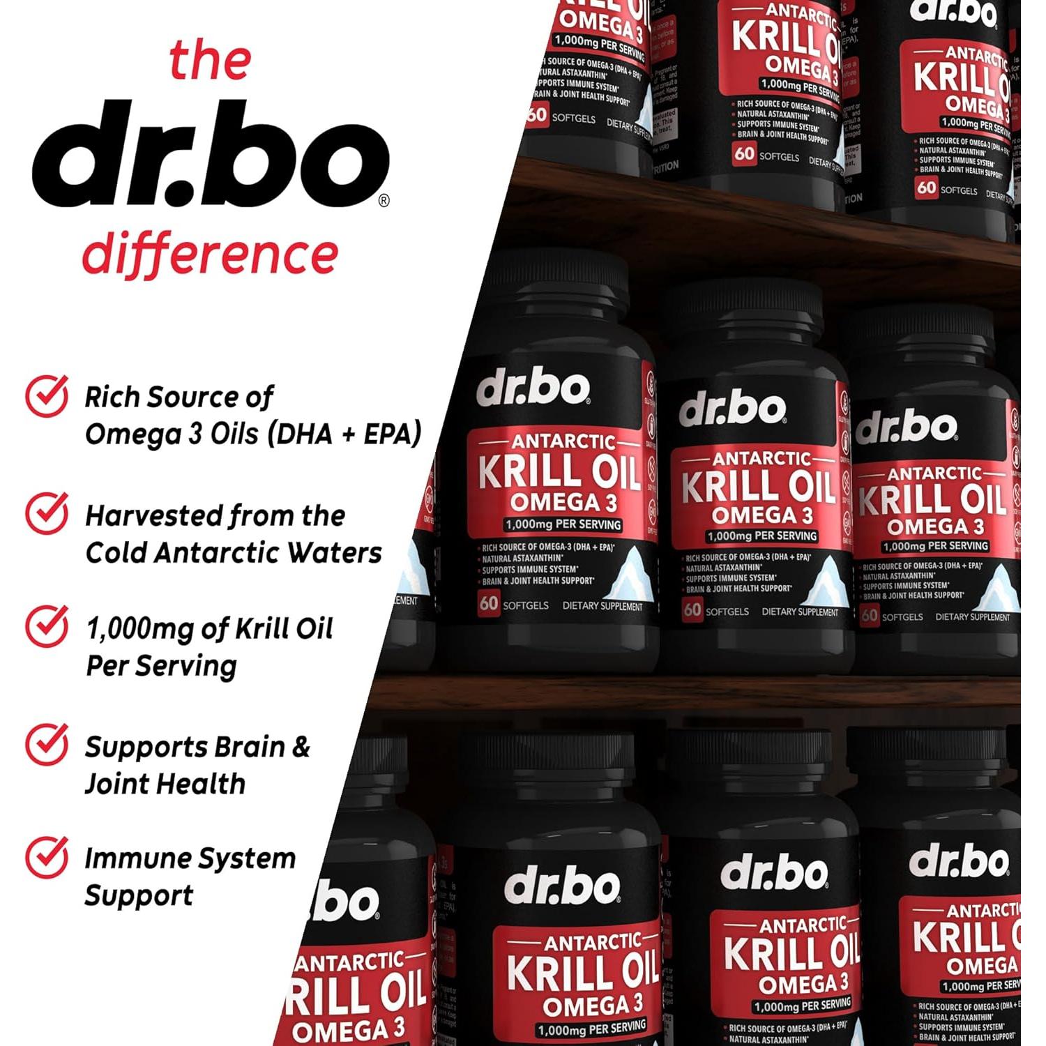 Aceite de Krill Omega 3 500mg DR. BO - 60 Cápsulas Blandas