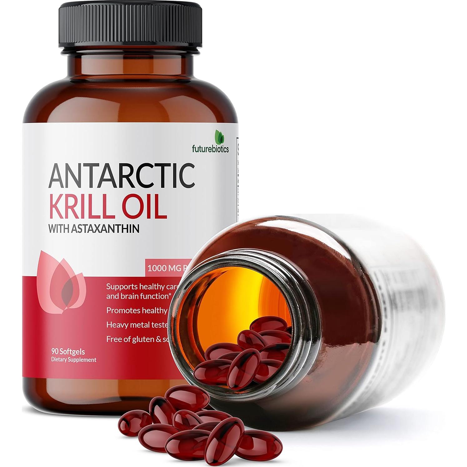 Aceite de Kril Antártico Futurebiotics 1000mg Omega-3 EPA DHA 90 Cápsulas
