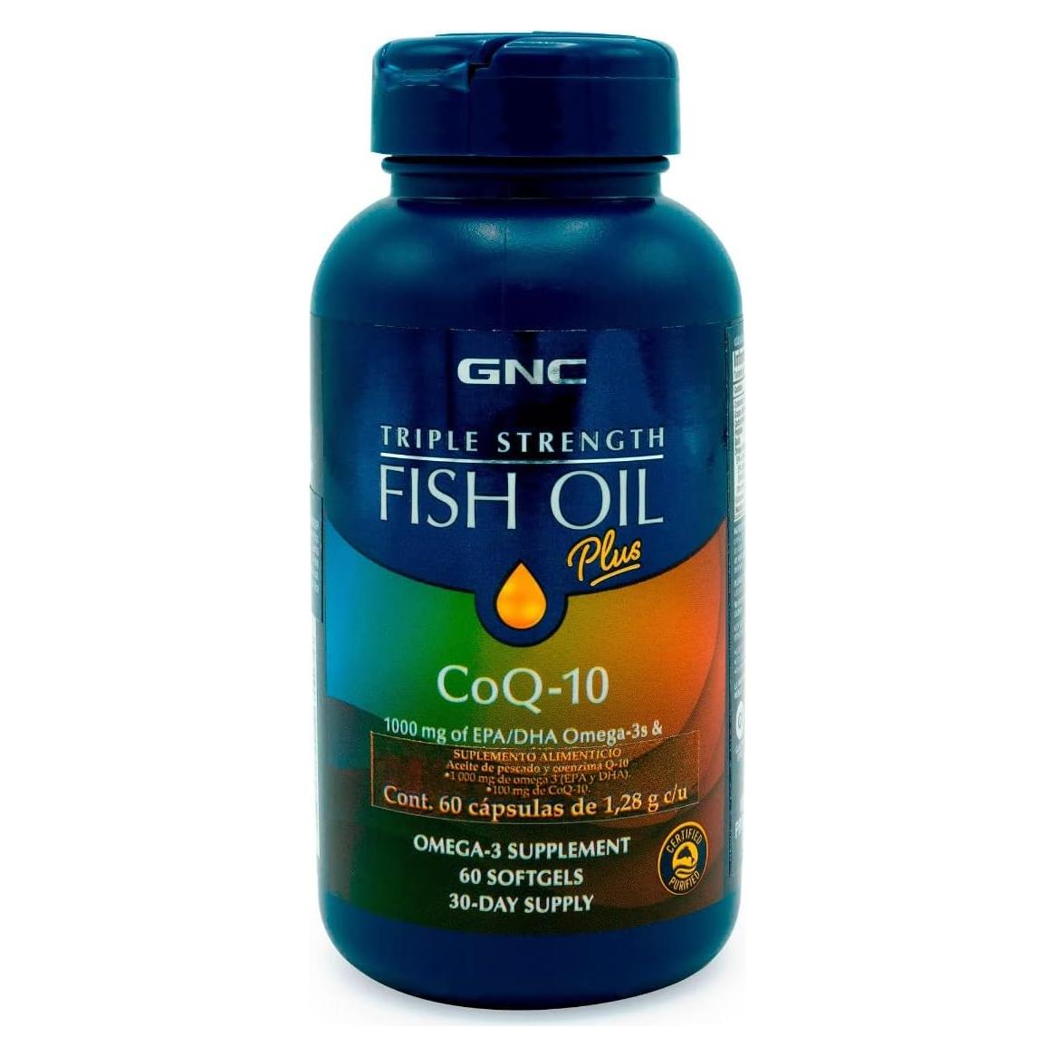 Suplemento Aceite de Pescado GNC Plus CoQ10 1000mg Omega 3