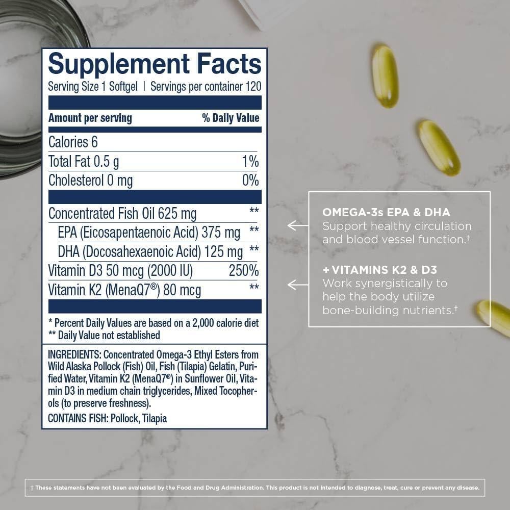 Aceite de Pescado Silvestre Wiley 120 Softgels Omega-3 500mg