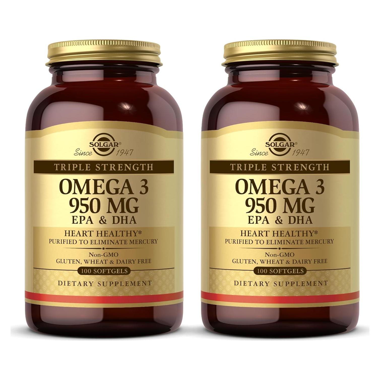 Solgar Omega 3 Triple Fuerza 950 mg - 200 Softgels - Salud Articulaciones y Piel