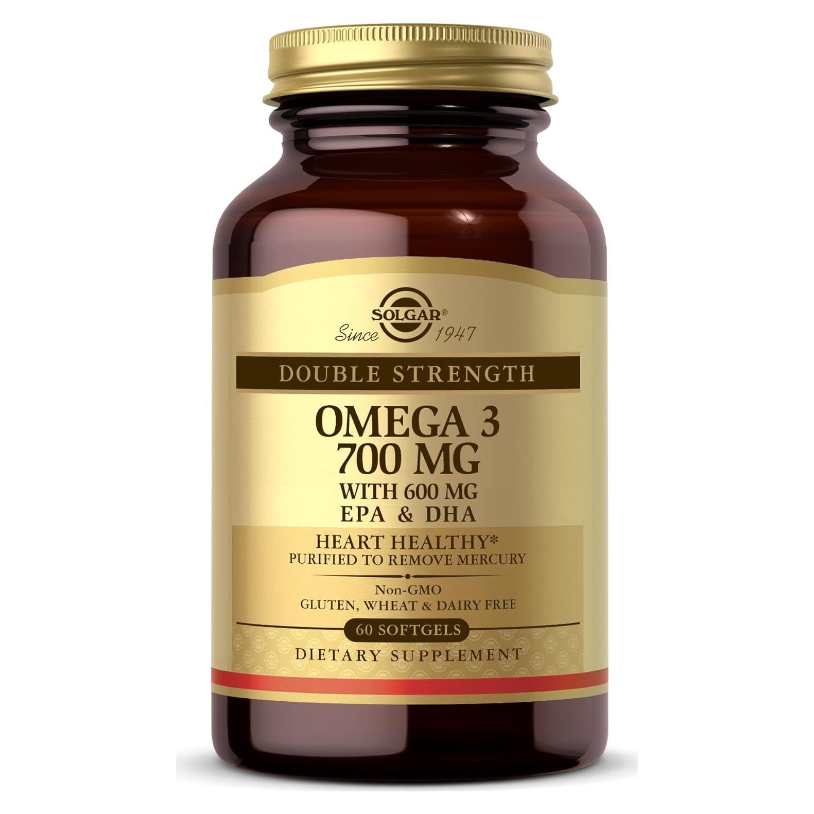 Suplemento Omega 3 Doble Fuerza Solgar 700 mg - 60 Gelatinas