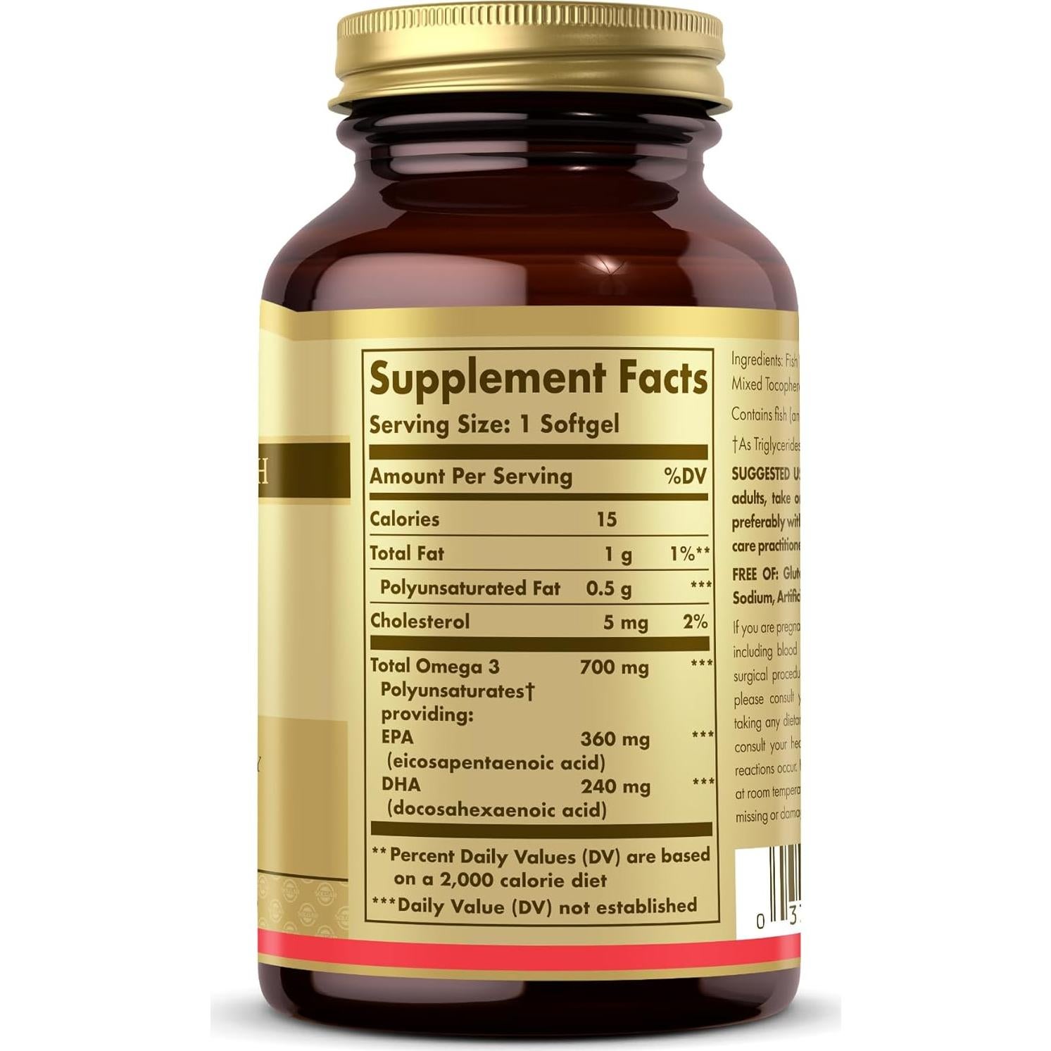 Suplemento Omega 3 Doble Fuerza Solgar 700 mg - 60 Gelatinas