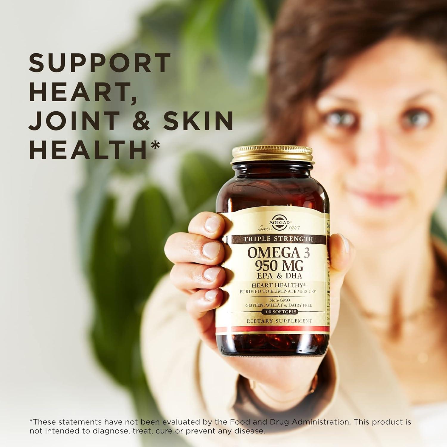 Solgar Omega 3 Triple Fuerza 950 mg - 300 Softgels - Salud Articulaciones y Piel
