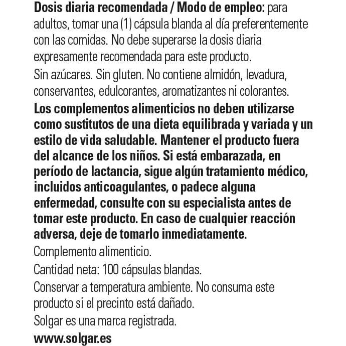 Solgar Aceite de Hígado de Bacalao 100 Gelatinas Blandas - Vitaminas A y D