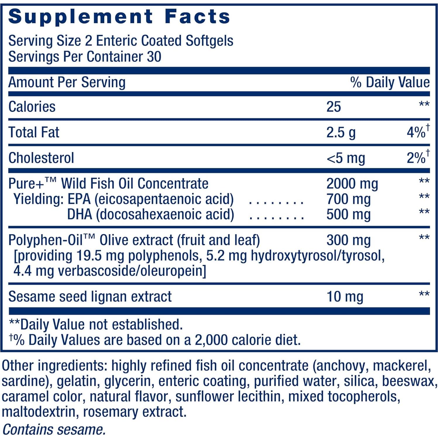 Life Extension Super Omega-3 EPA/DHA Aceite de Pescado 60 Gelatinas