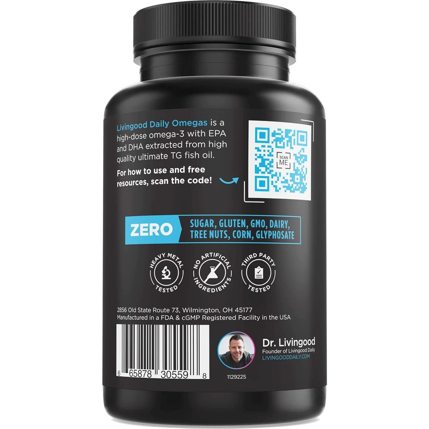 Suplemento Omega 3 Livingood Daily 60 Cápsulas Blandas 30 Días