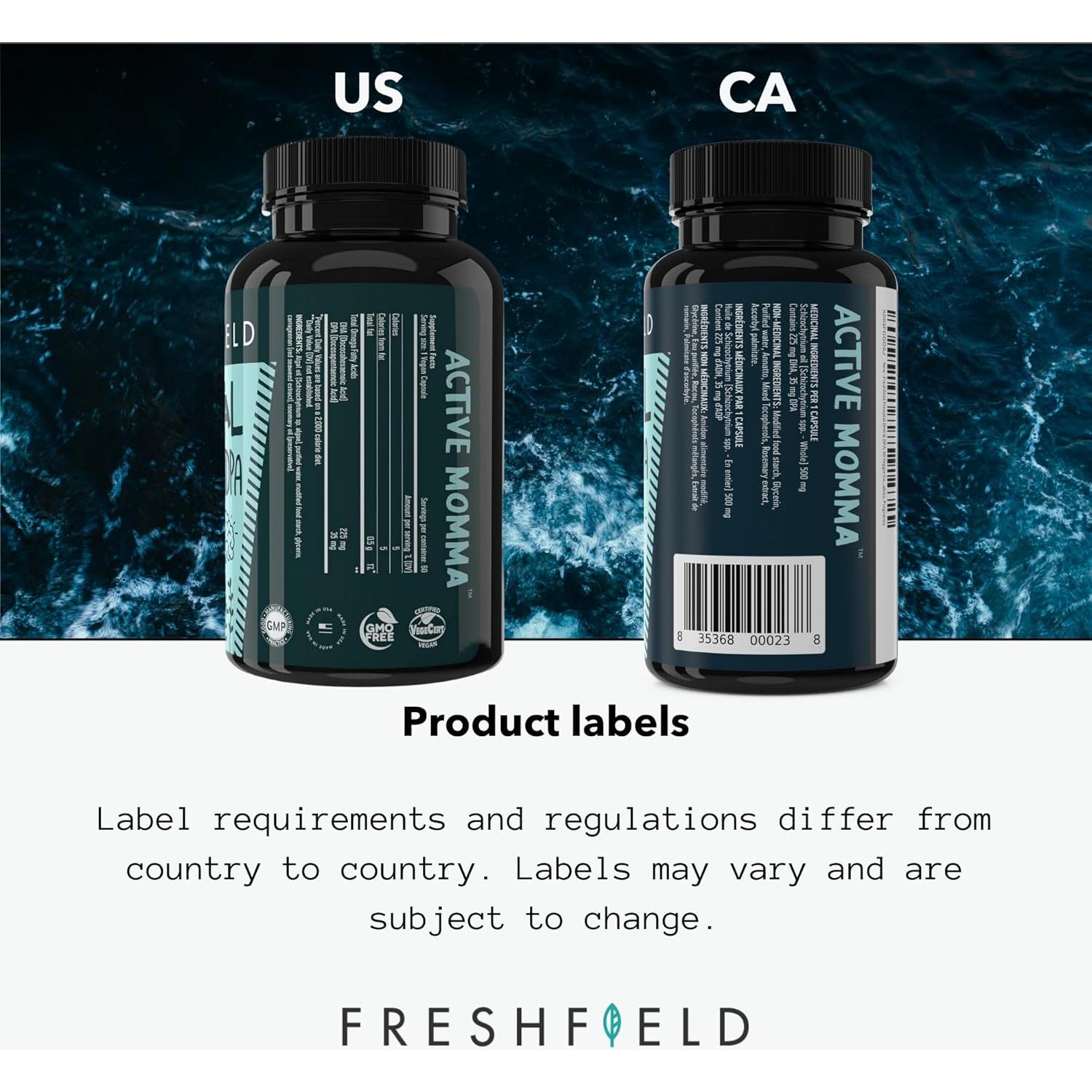 Omega 3 DHA Vegano Prenatal Freshfield 60 Cápsulas 220mg