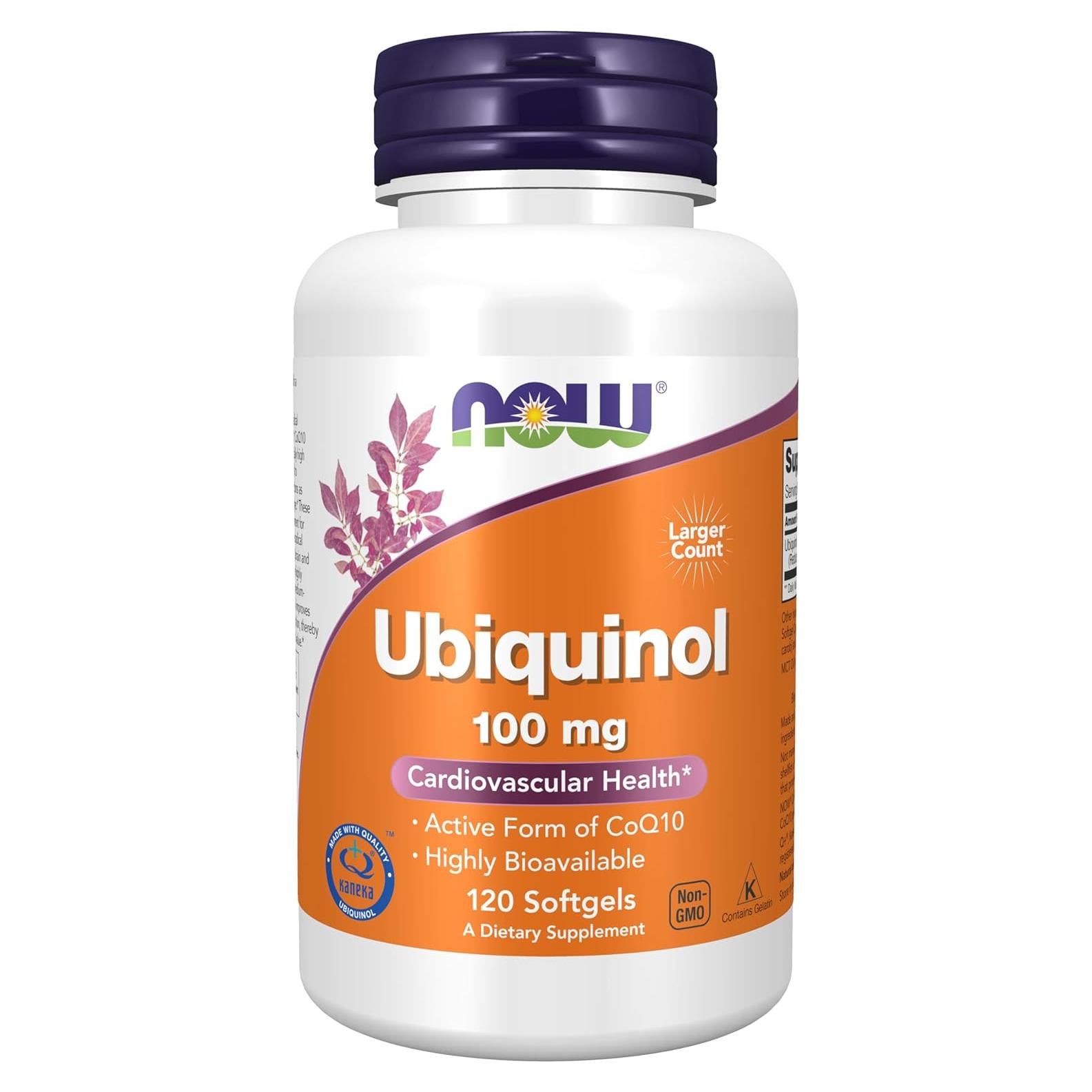 Suplemento Ubiquinol 100 mg NOW, 120 Gelatinas Blandas