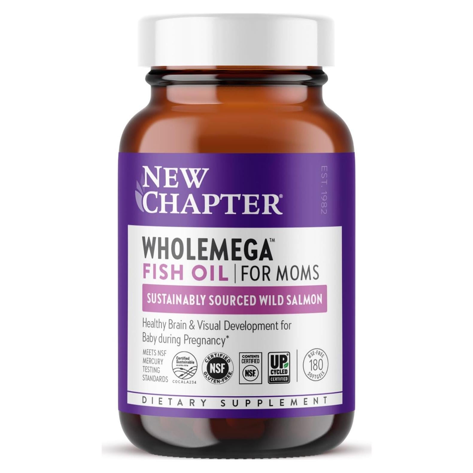 Suplemento Omega-3 New Chapter Wholemega 180 cápsulas 500mg
