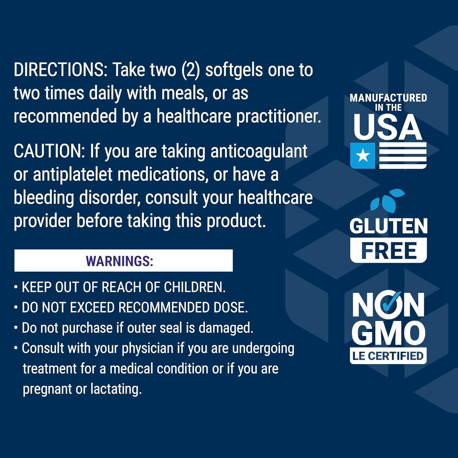 Extensión de Vida Mega EPA/DHA Omega-3 120 Cápsulas Blandas