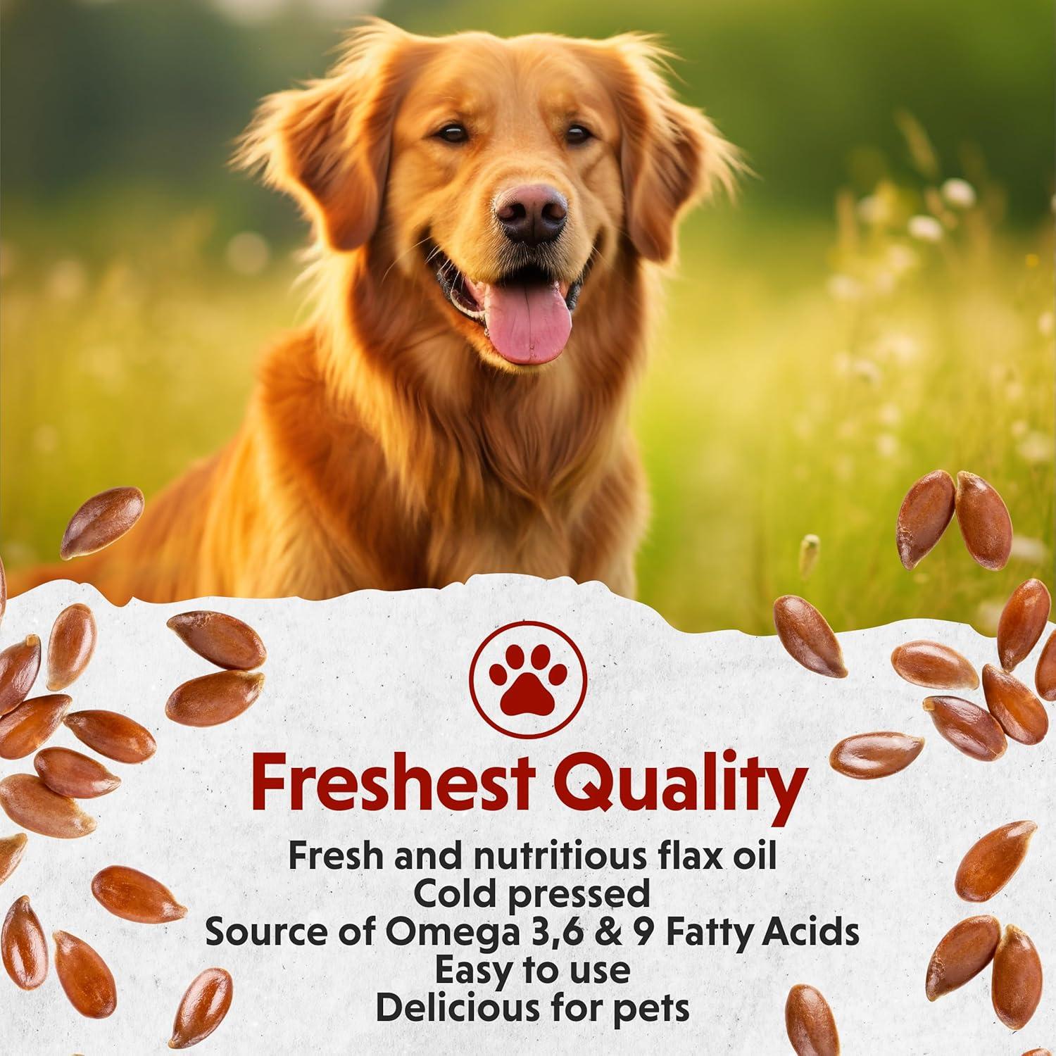 Aceite de Semilla de Lino Barlean para Mascotas 355 ml Omega 3