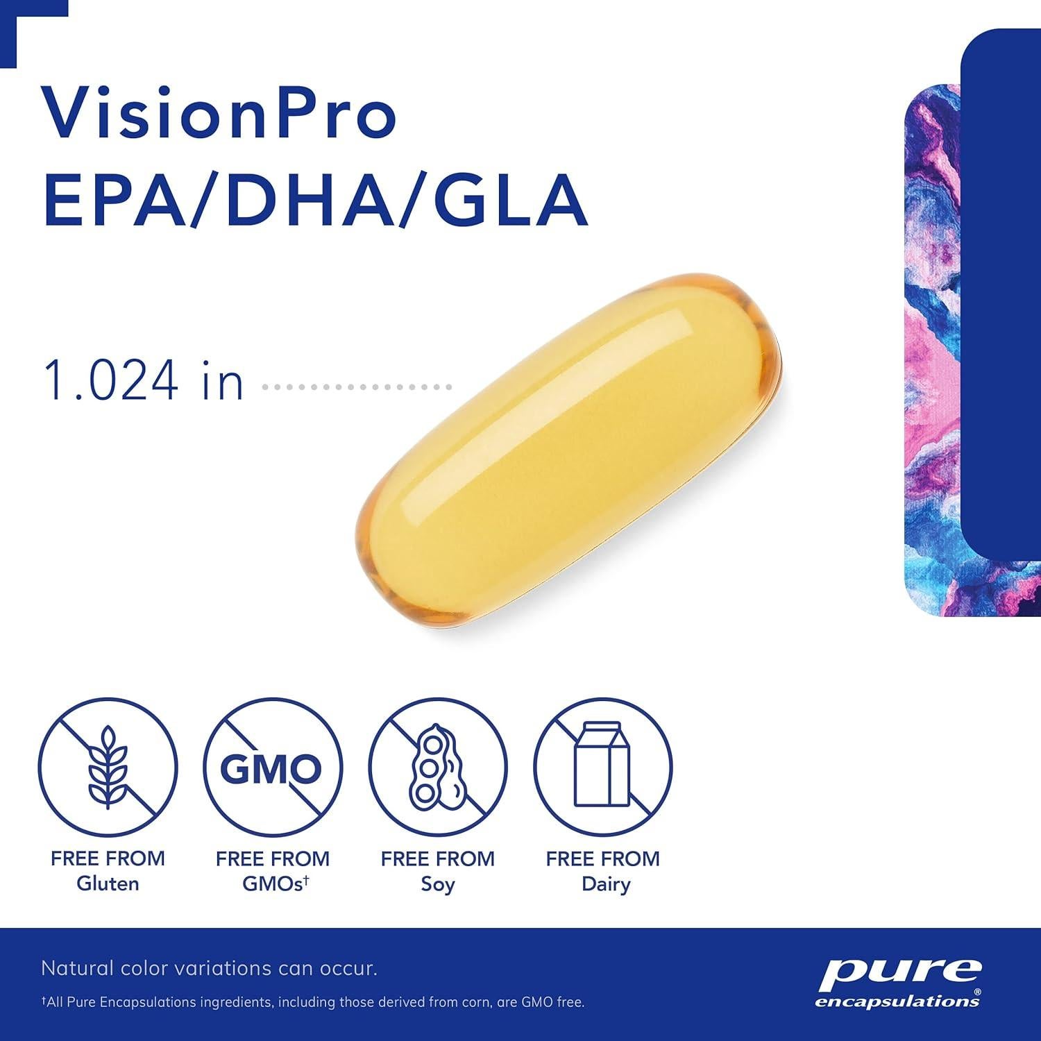 Suplemento VisionPro EPA DHA GLA Pure Encapsulations 90 Cápsulas