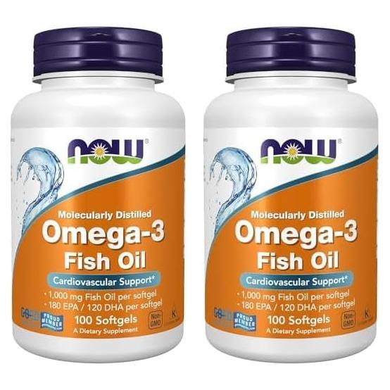 Suplemento Omega-3 NOW Foods 100 Perlas Blandas 2000 mg
