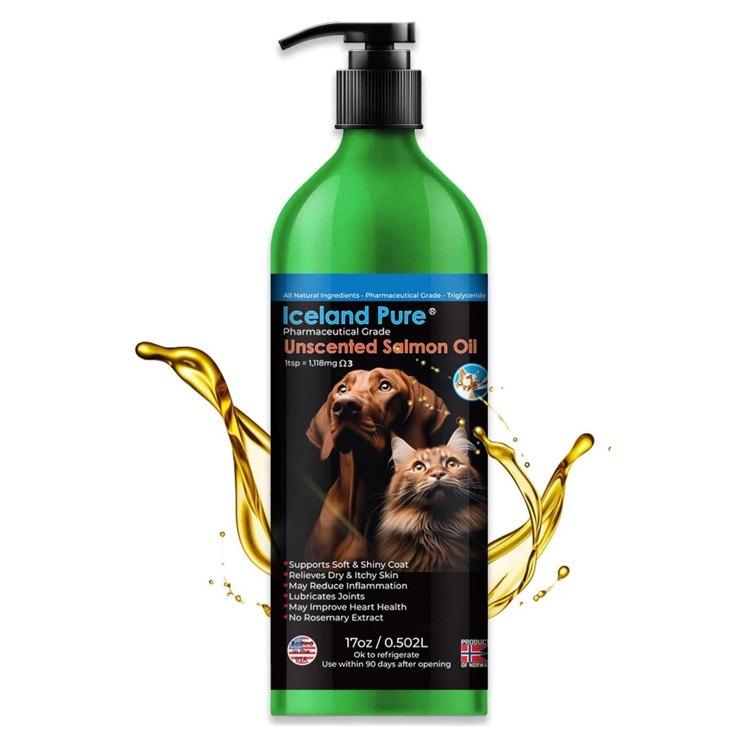 Aceite de Salmón Grado Farmacéutico 500ml para Perros y Gatos
