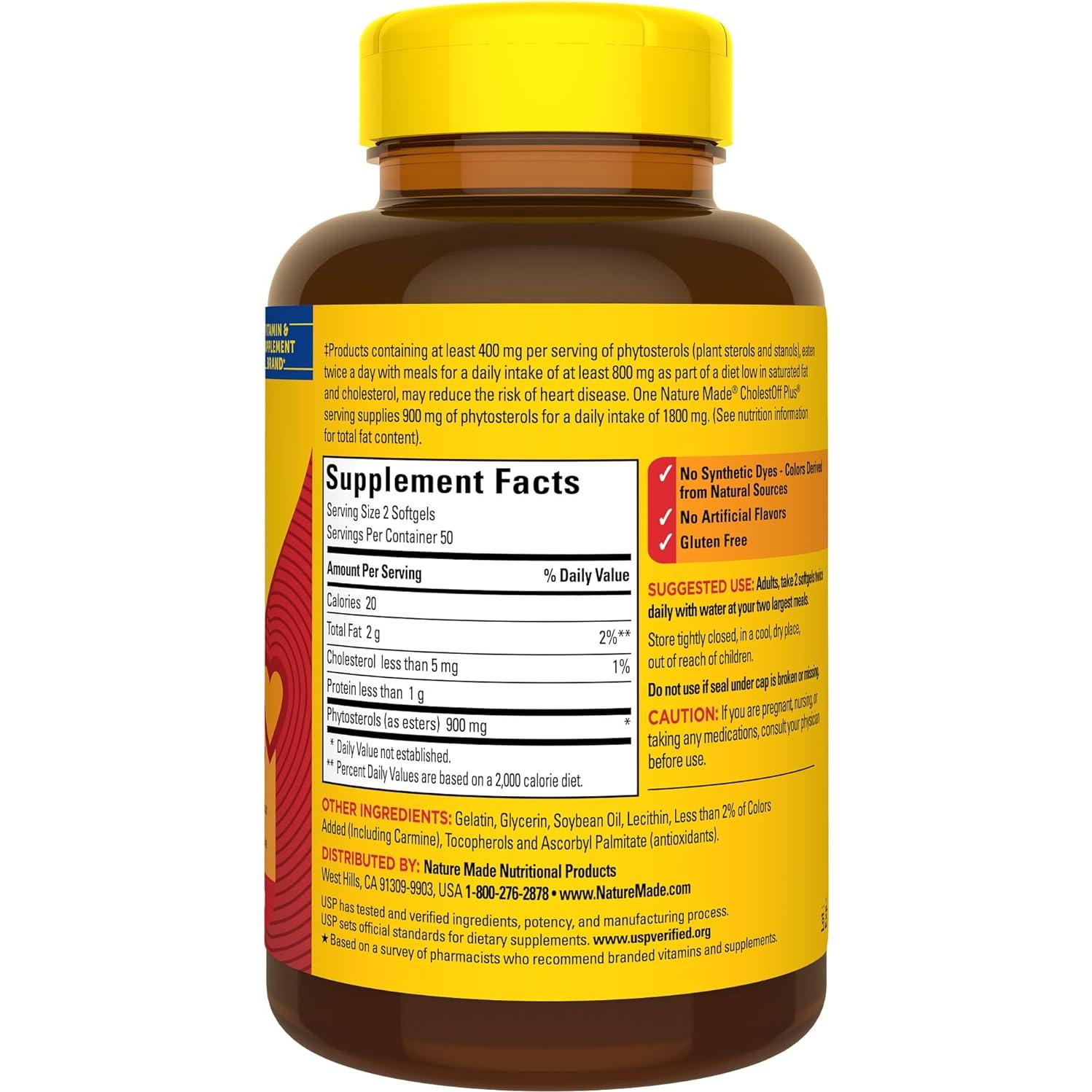 Nature Made CholestOff Plus 100 Softgels - Suplemento Colesterol