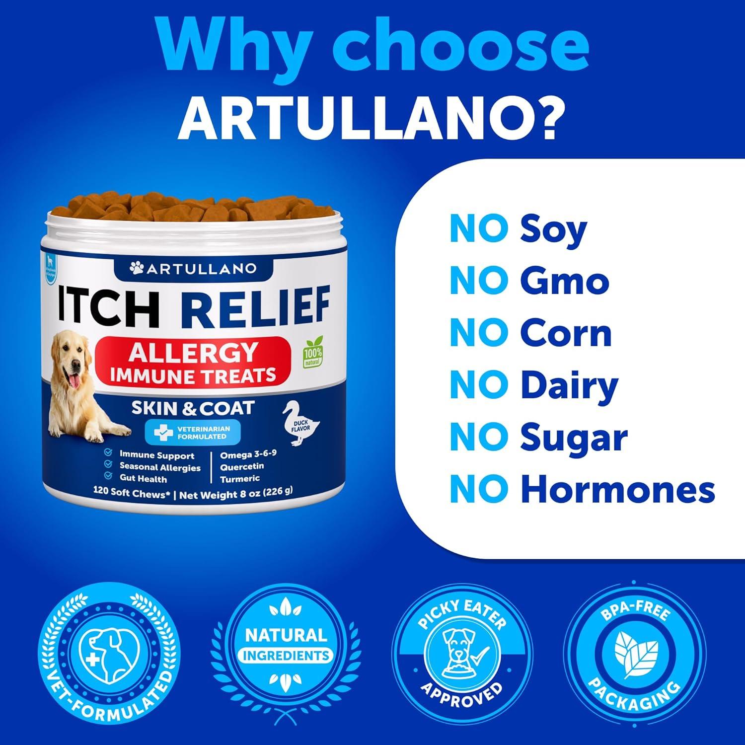 Masticables para Perros Artullano 120 Golosinas Alivio Alergias
