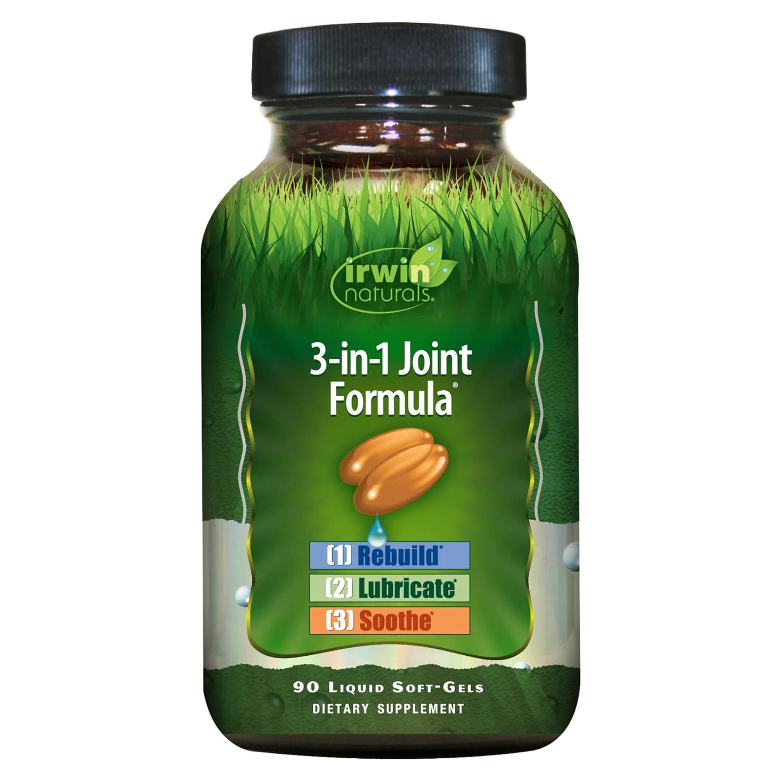 Suplemento Articular Irwin Naturals 3-en-1 con Glucosamina y Cúrcuma - 90 Cápsulas Blandas