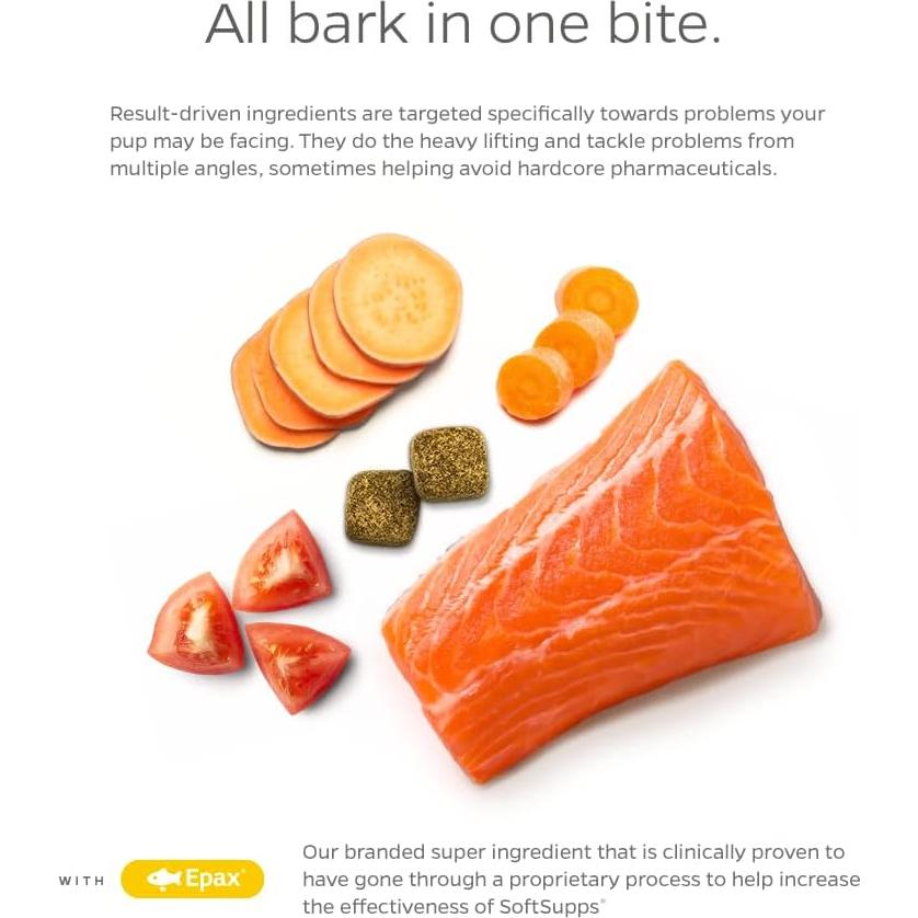 Pet Parents® Skin & Coat SoftSupps® Dog Skin and Coat Supplement with Omega 3 Fish Oil for Dogs, Vitamin E for Dogs, and Biotin for Dogs for Dog Itch Relief, Dog Skin Care, 90ct Skin Vitamins for Dogs