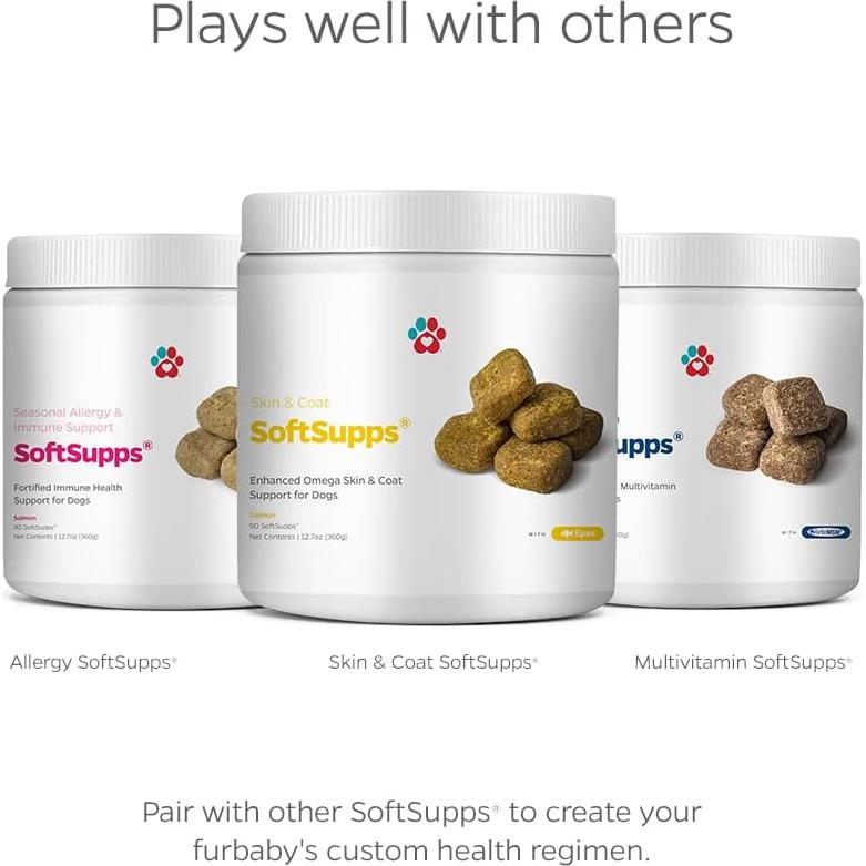 Pet Parents® Skin & Coat SoftSupps® Dog Skin and Coat Supplement with Omega 3 Fish Oil for Dogs, Vitamin E for Dogs, and Biotin for Dogs for Dog Itch Relief, Dog Skin Care, 90ct Skin Vitamins for Dogs