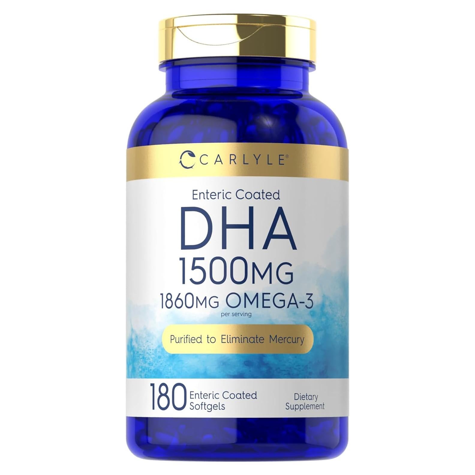 Suplemento de DHA Carlyle 1500mg - 180 Gelatinas Blandas Omega-3